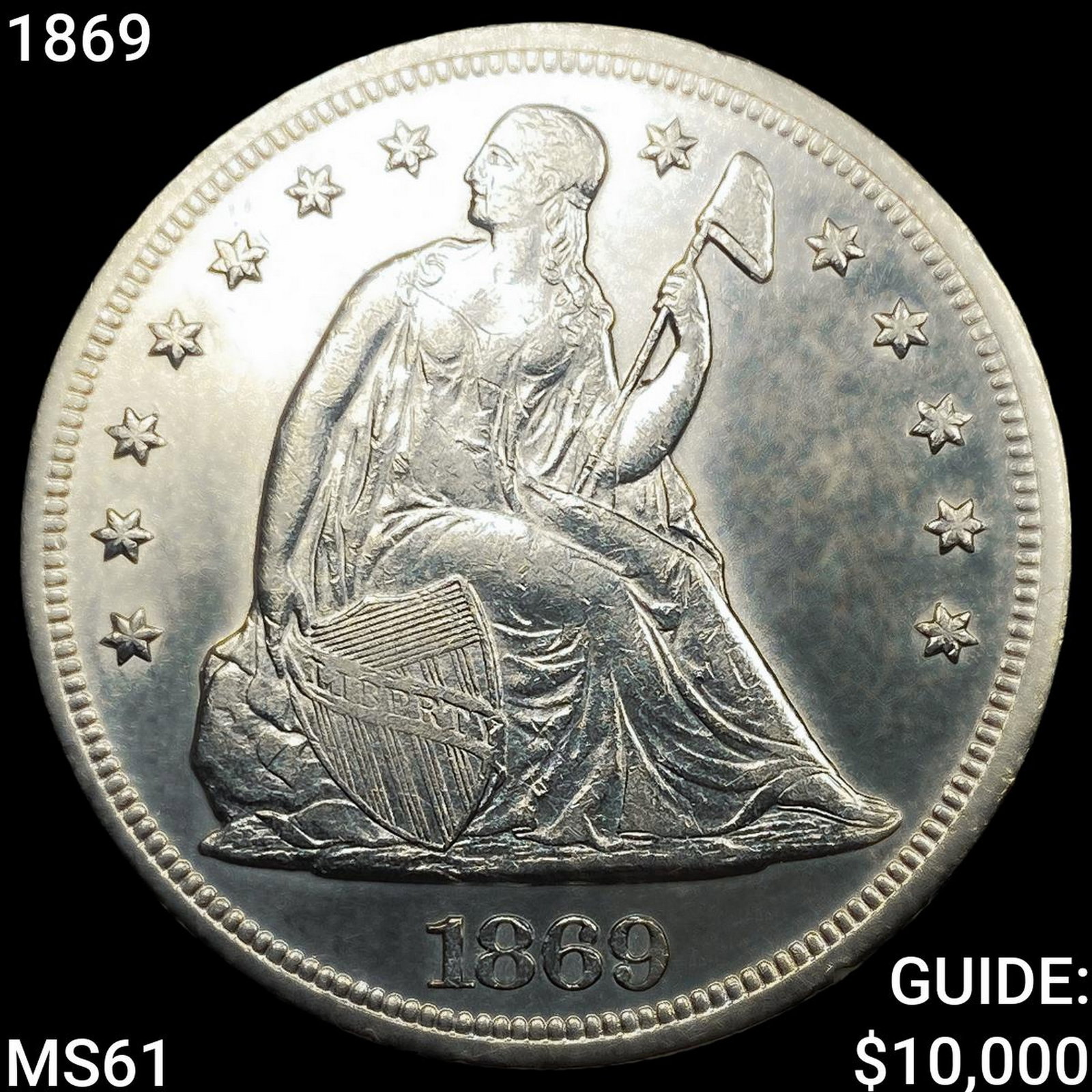 1869 Seated Liberty Dollar: 1869 Seated Liberty Dollar
