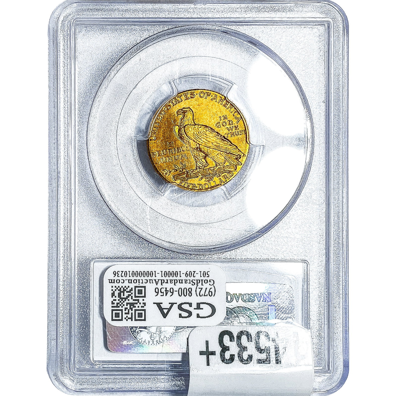 1908 CAC $5 Gold Half Eagle PCGS MS64 - 2