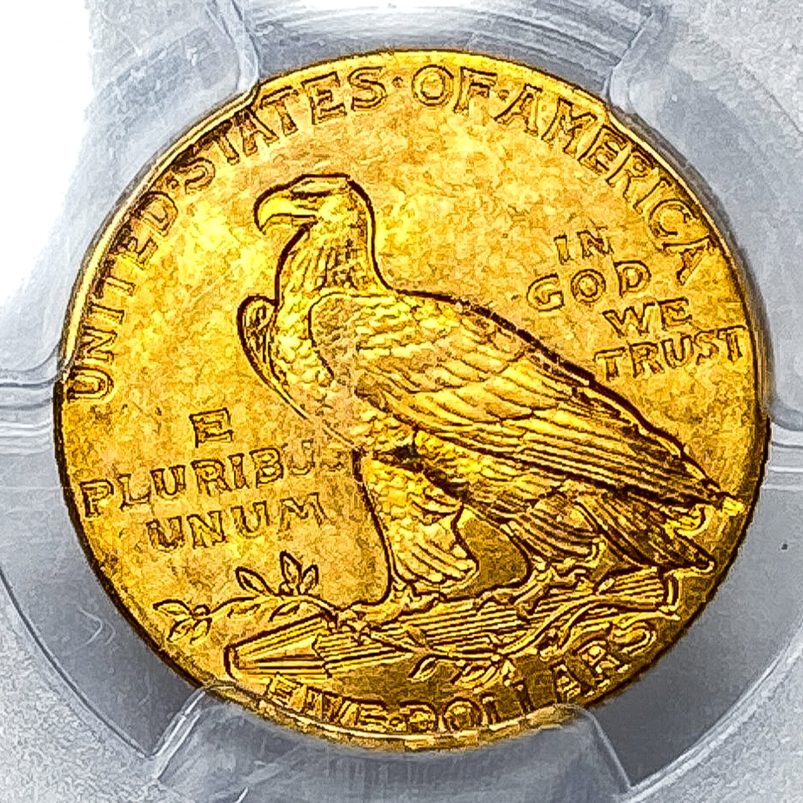 1908 CAC $5 Gold Half Eagle PCGS MS64 - 4