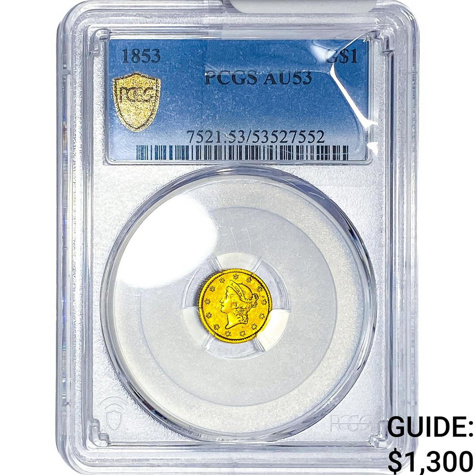 1853 Rare Gold Dollar PCGS AU53: 1853 Rare Gold Dollar PCGS AU53