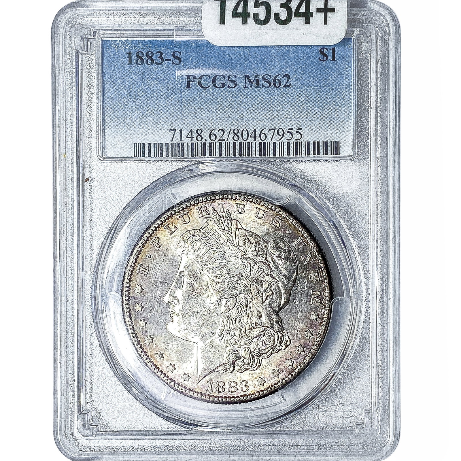 1883-S Morgan Silver Dollar PCGS MS62: 1883-S Morgan Silver Dollar PCGS MS62