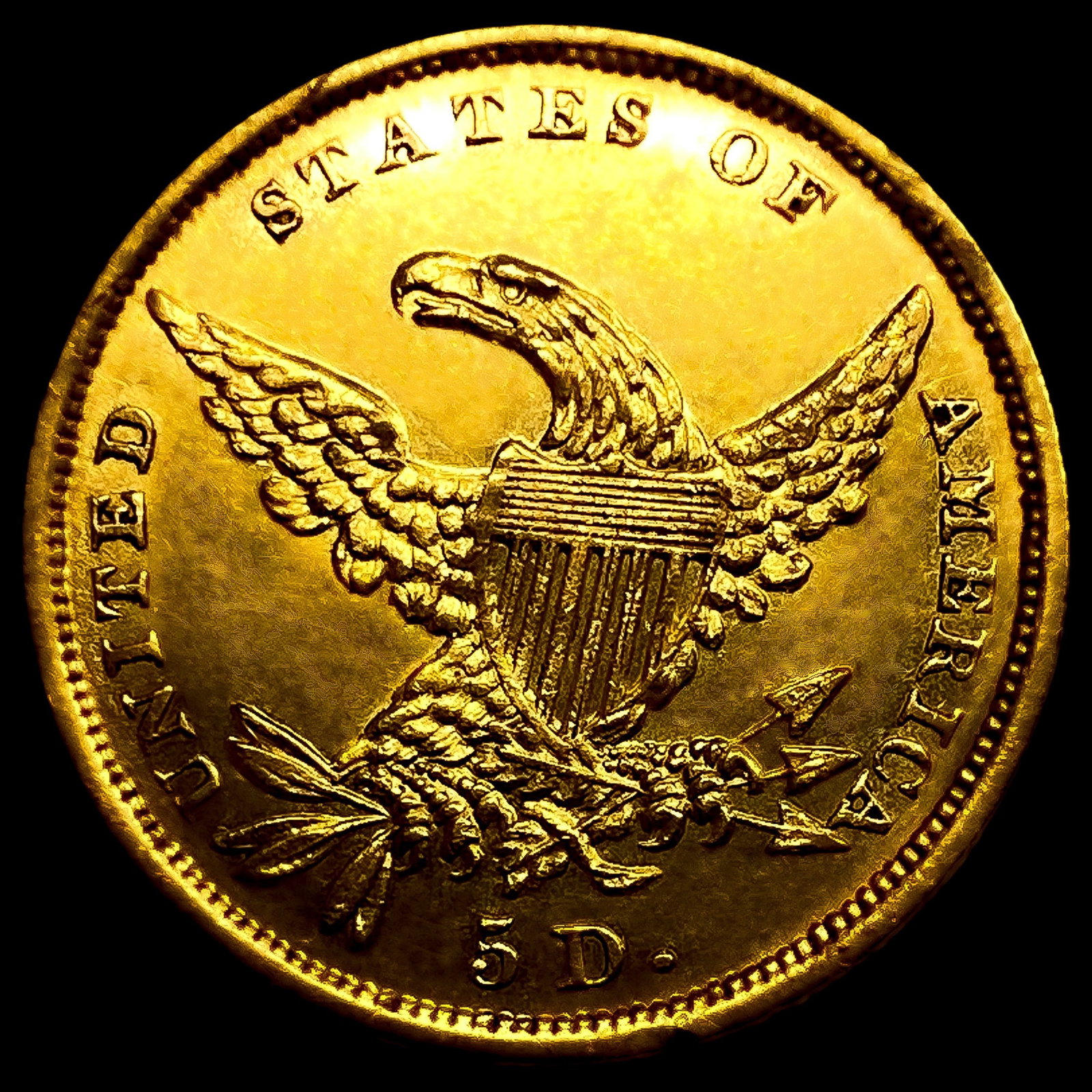 1834 $5 Gold Half Eagle UNCIRCULATED - 2