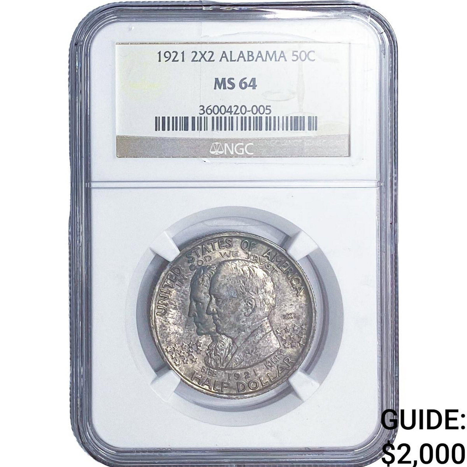 1921 Alabama Half Dollar NGC MS64: 1921 Alabama Half Dollar NGC MS64