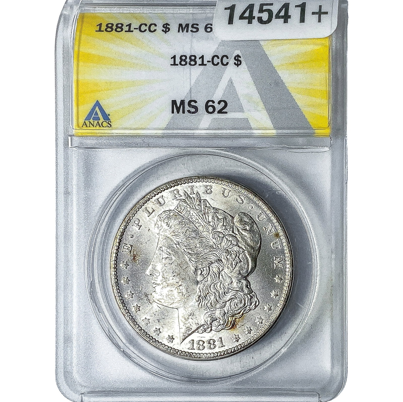 1881-CC Morgan Silver Dollar ANACS MS62: 1881-CC Morgan Silver Dollar ANACS MS62