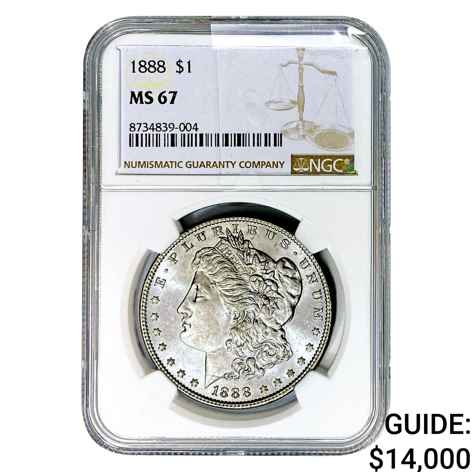 1888 Morgan Silver Dollar NGC MS67: 1888 Morgan Silver Dollar NGC MS67