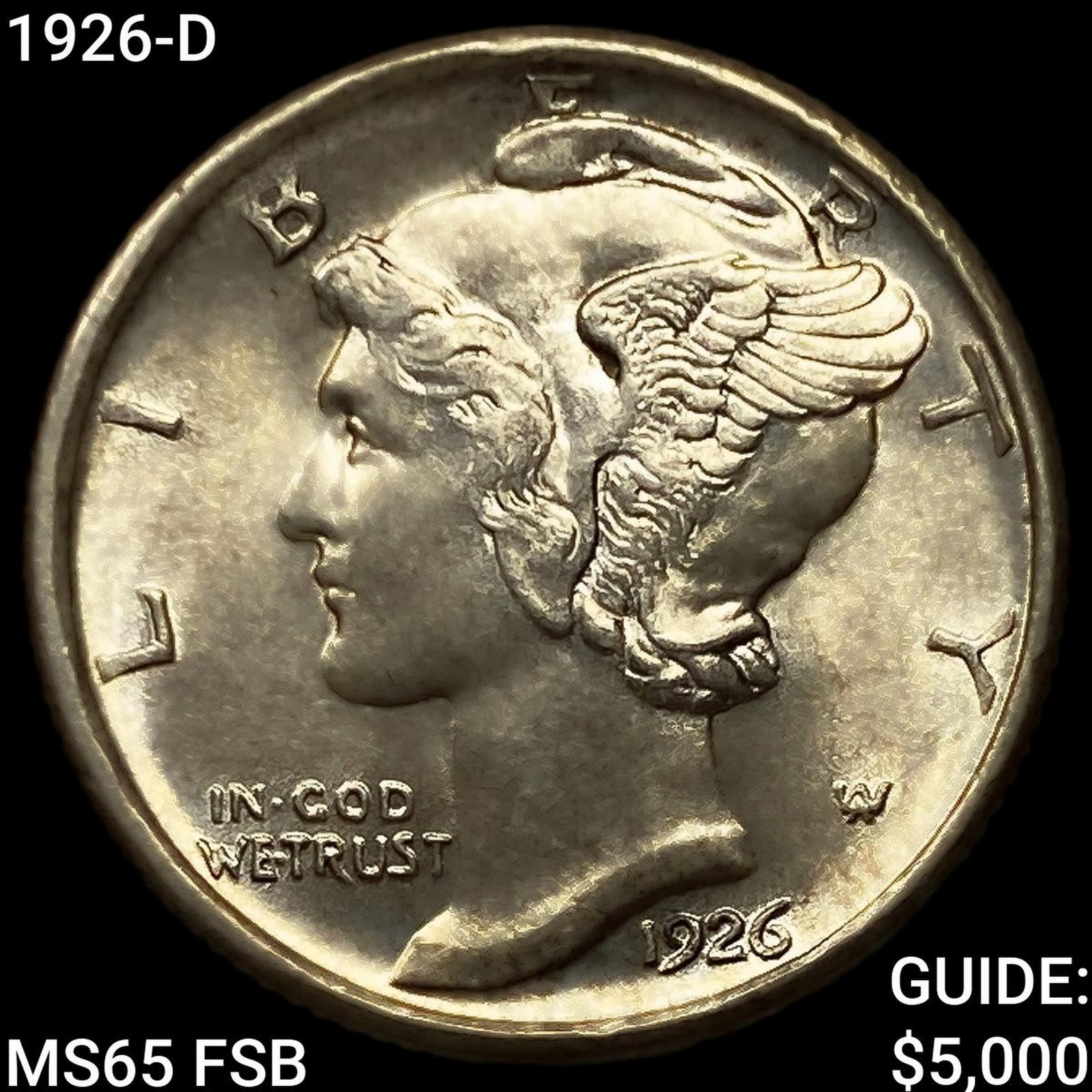 1926-D Mercury Dime GEM BU FSB: 1926-D Mercury Dime GEM BU FSB