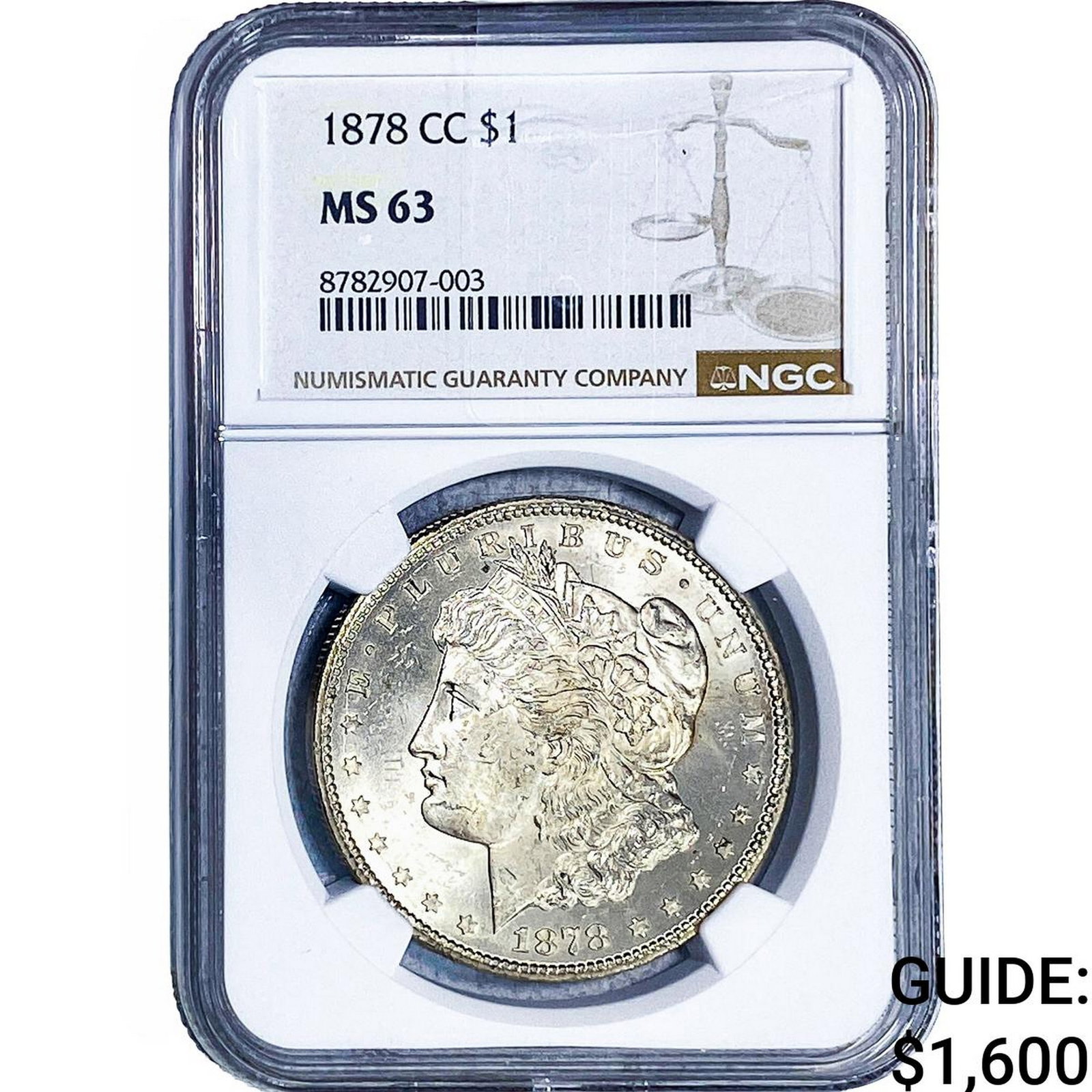 1878-CC Morgan Silver Dollar NGC MS63: 1878-CC Morgan Silver Dollar NGC MS63