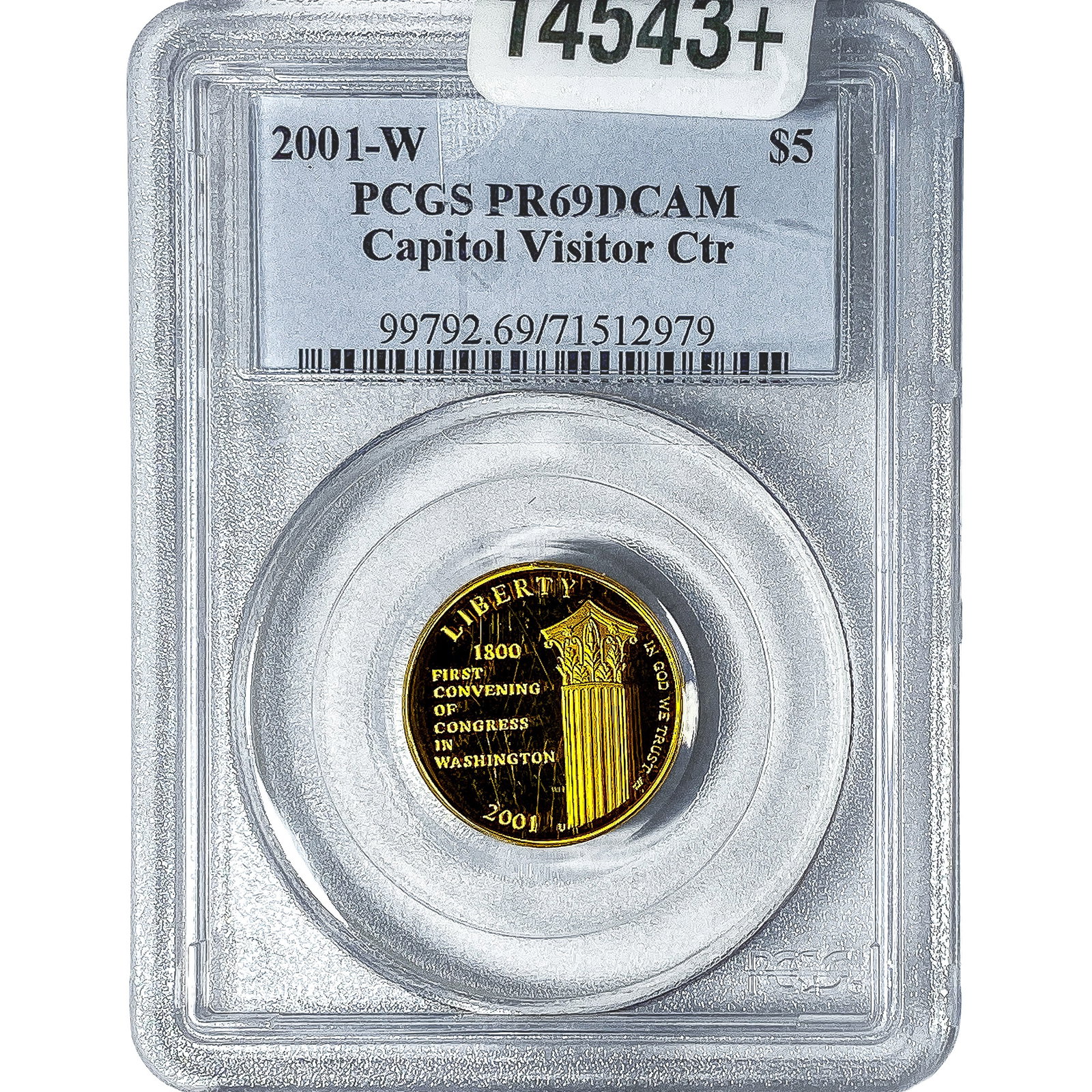 2001W 1/4oz Gold Commem. $5-Capitol Visitor Ctr: 2001W 1/4oz Gold Commem. $5-Capitol Visitor Ctr