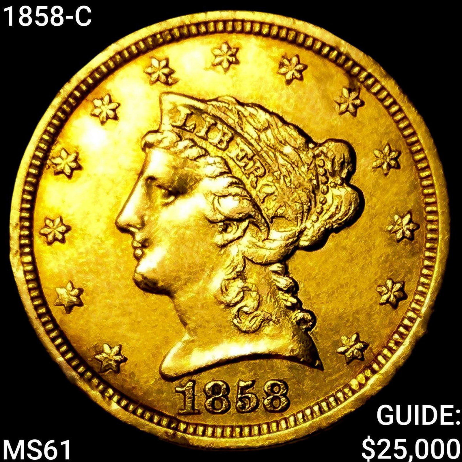 1858-C $2.50 Gold Quarter Eagle UNCIRCULATED (1 of 2)