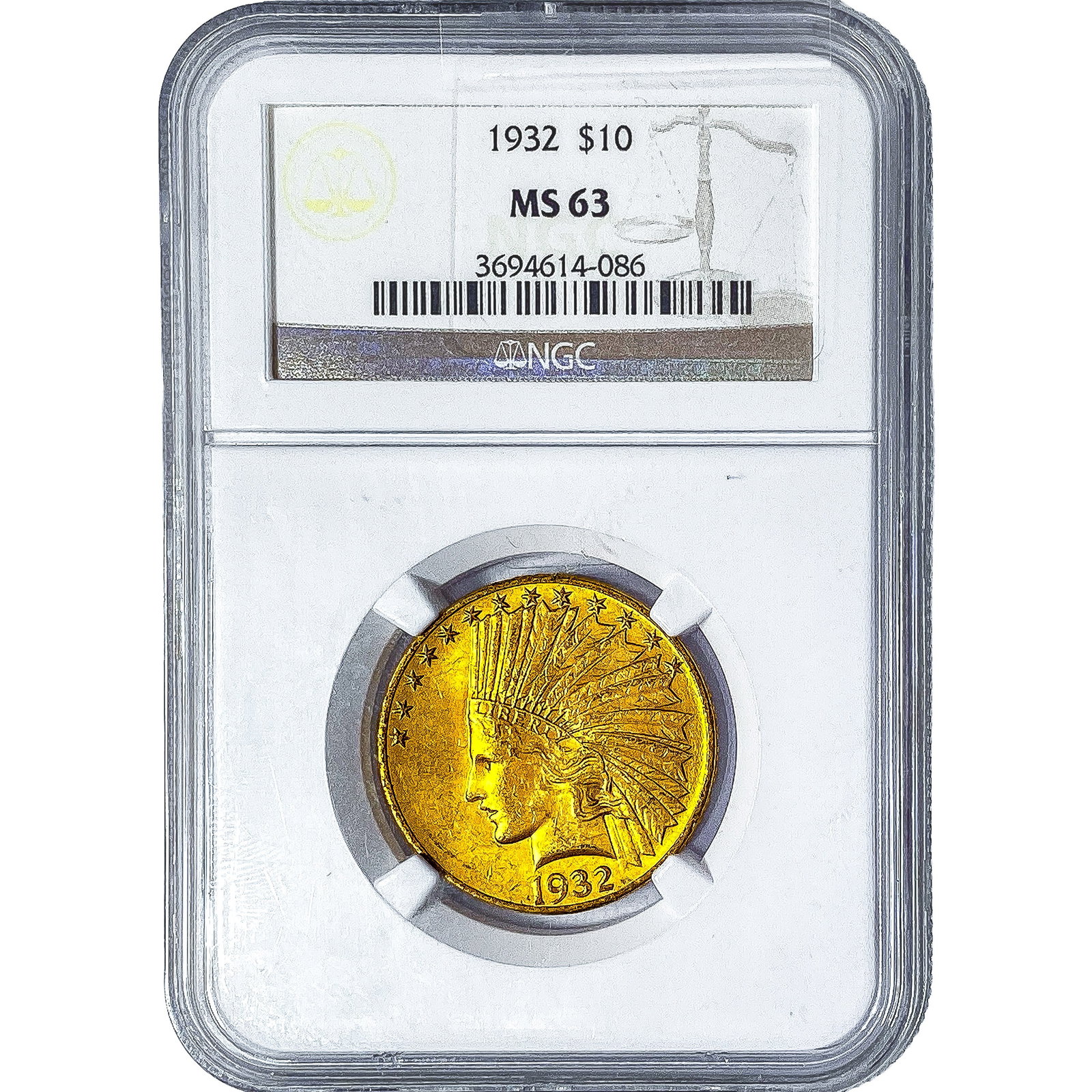 1932 $10 Gold Eagle NGC MS63: 1932 $10 Gold Eagle NGC MS63