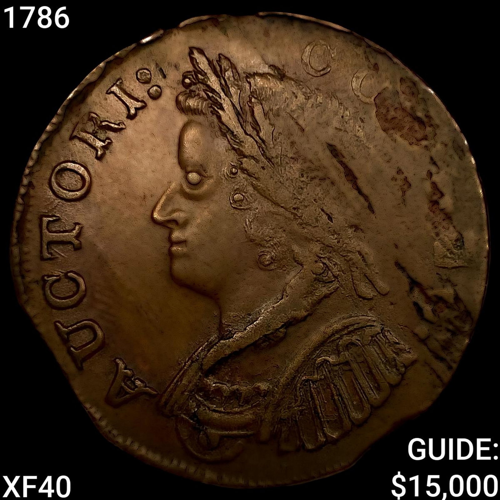 1786 Connecticut 1/2p MB Left, Miller 5.7 H-1 NEARLY UNCIRCULATED: 1786 Connecticut 1/2p MB Left, Miller 5.7 H-1 NEARLY UNCIRCULATED