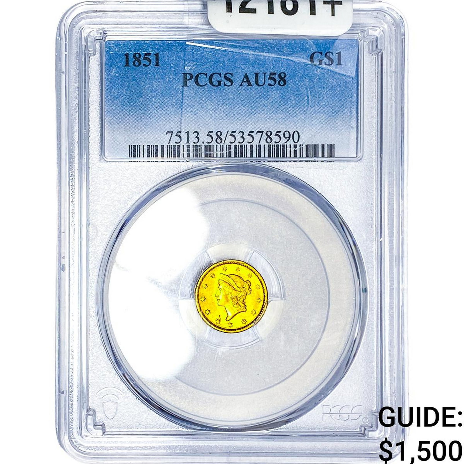 1851 Rare Gold Dollar PCGS AU58: 1851 Rare Gold Dollar PCGS AU58