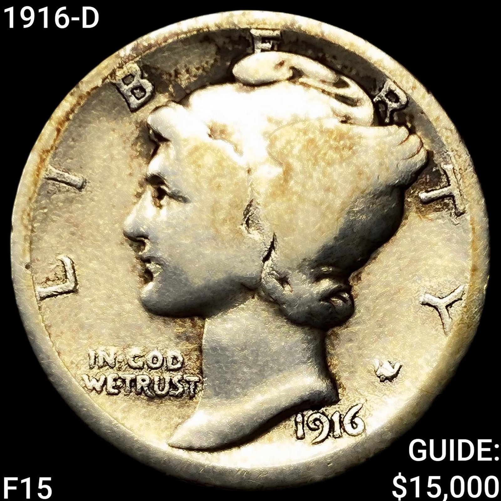 1916-D Mercury Dime NICELY CIRCULATED: 1916-D Mercury Dime NICELY CIRCULATED