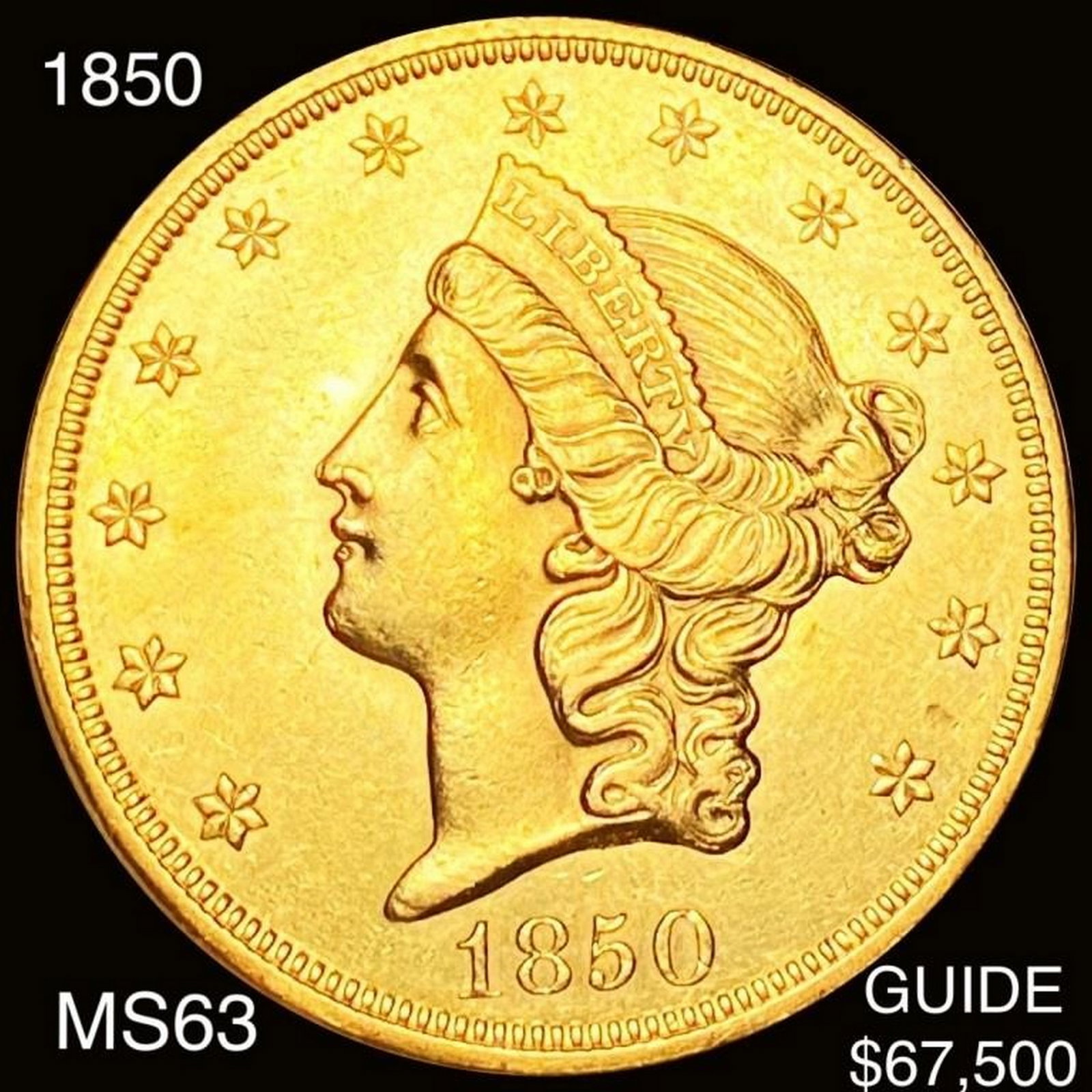 1850 $20 Gold Double Eagle CHOICE BU (1 of 2)