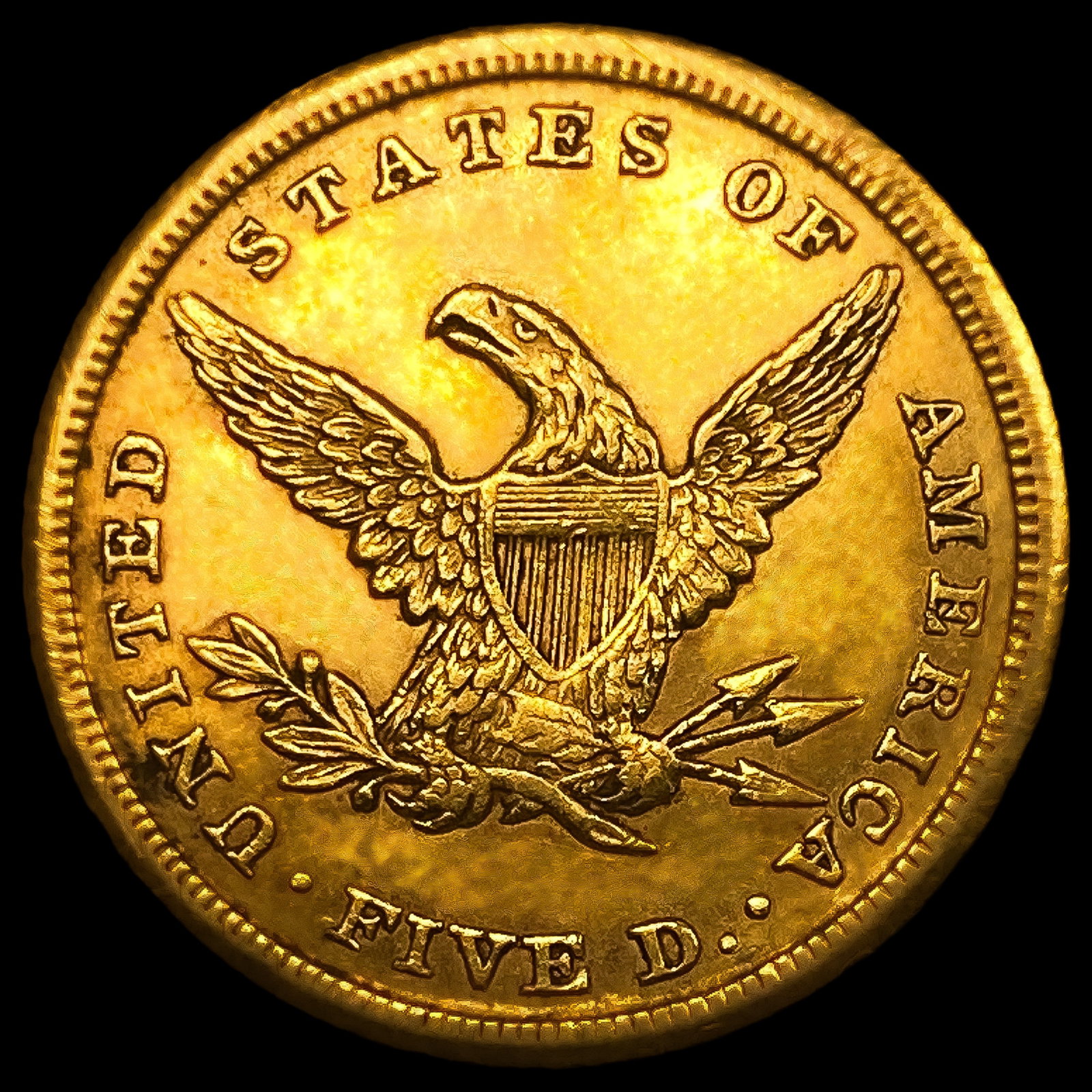 1840 $5 Gold Half Eagle - 2