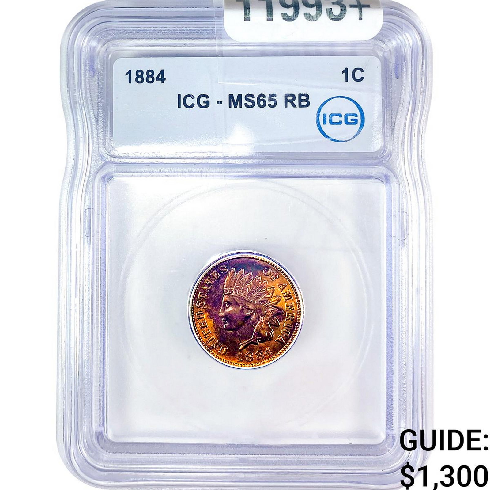 1884 Indian Head Cent ICG MS65 RB: 1884 Indian Head Cent ICG MS65 RB
