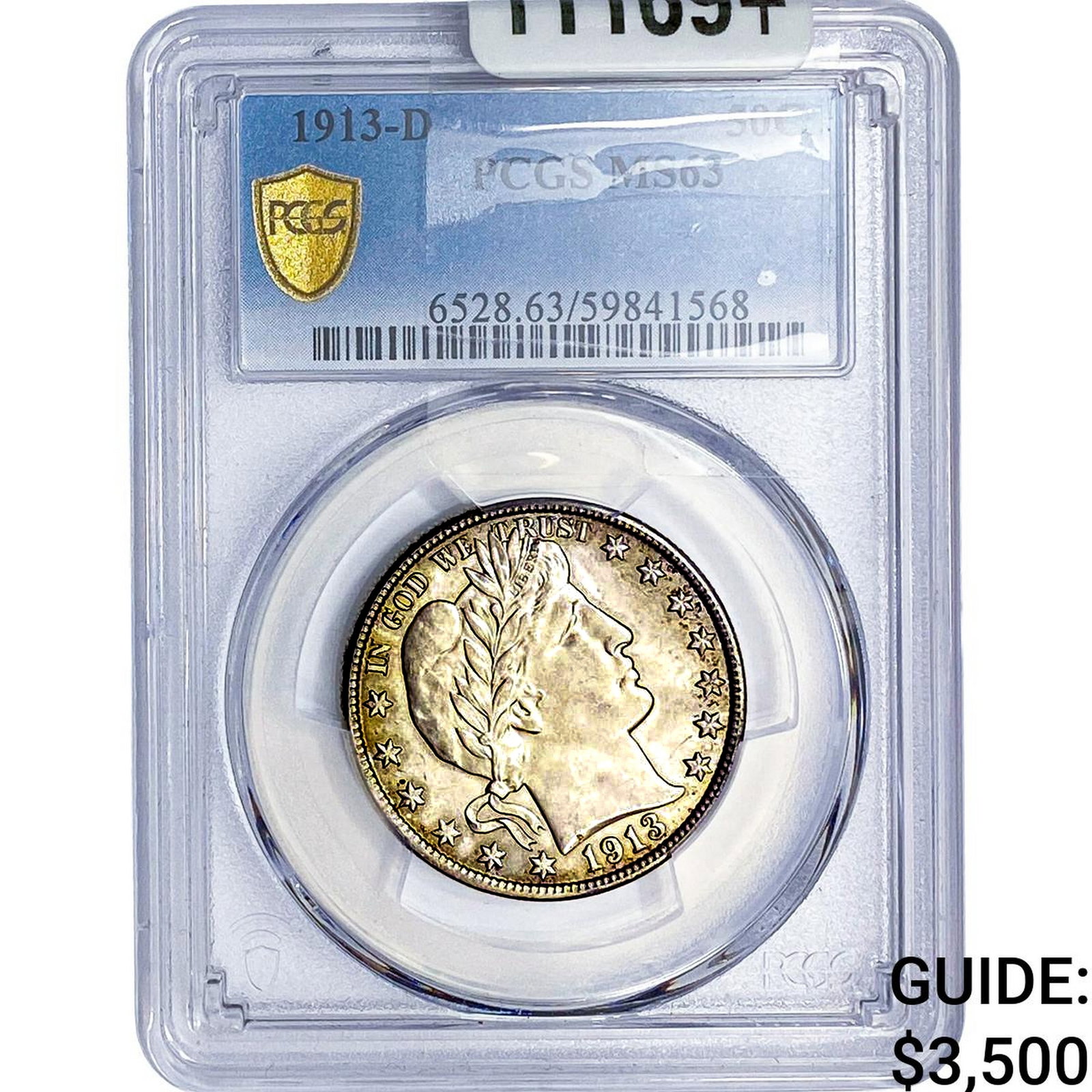 1913-D Barber Half Dollar PCGS MS63: 1913-D Barber Half Dollar PCGS MS63