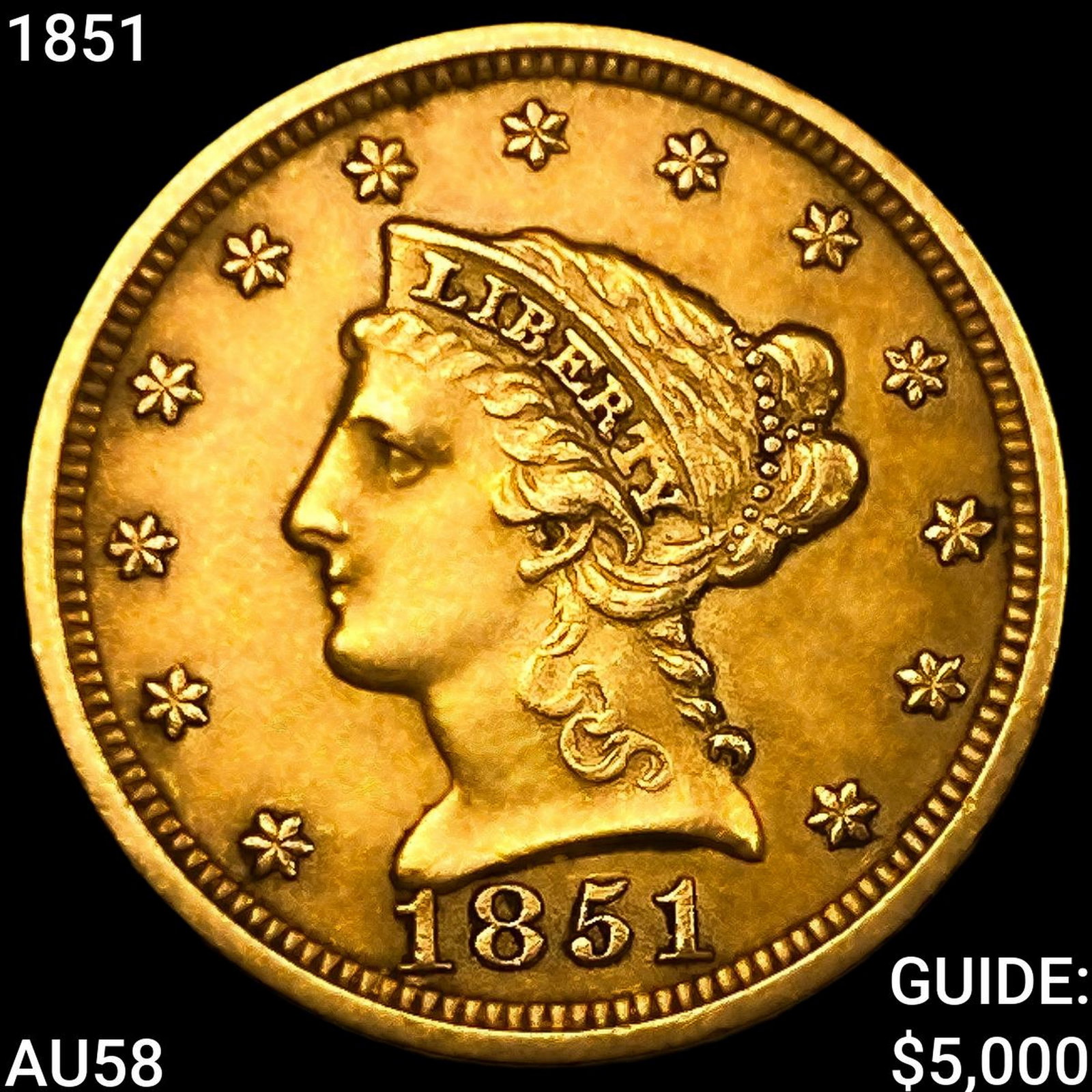 1851 $2.50 Gold Quarter Eagle: 1851 $2.50 Gold Quarter Eagle