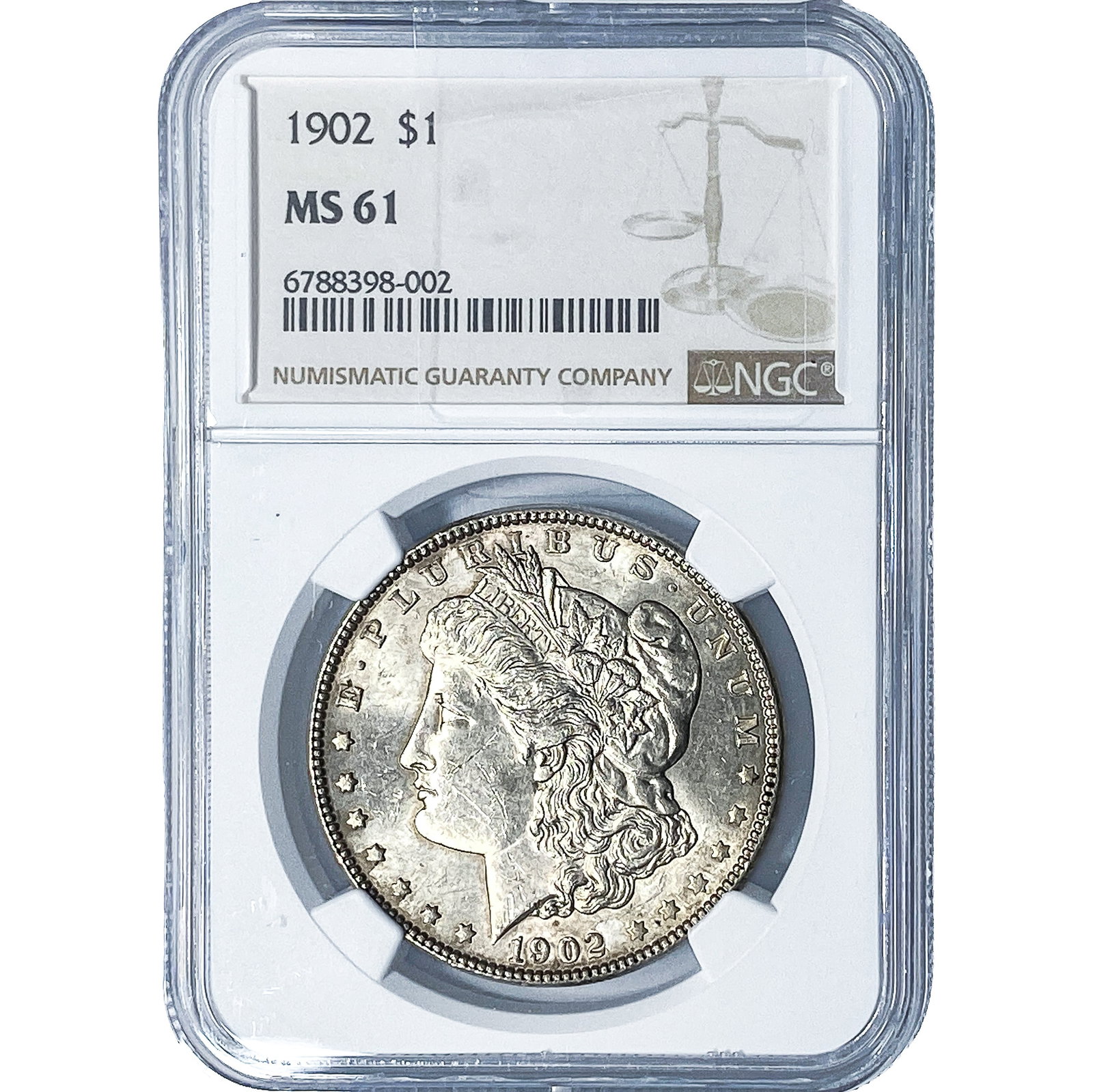1902 Morgan Silver Dollar NGC MS61: 1902 Morgan Silver Dollar NGC MS61