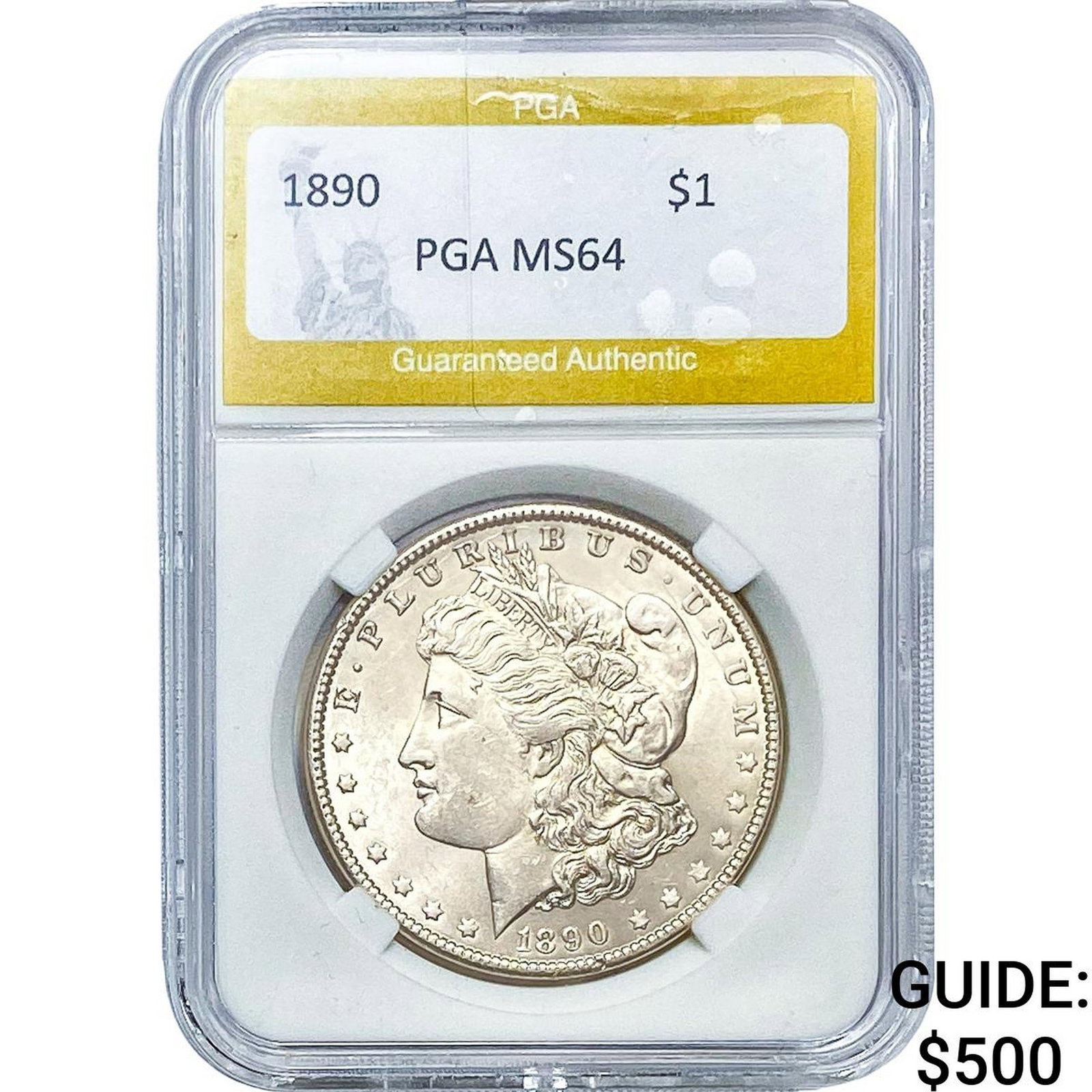1890 Morgan Silver Dollar PGA MS64: 1890 Morgan Silver Dollar PGA MS64