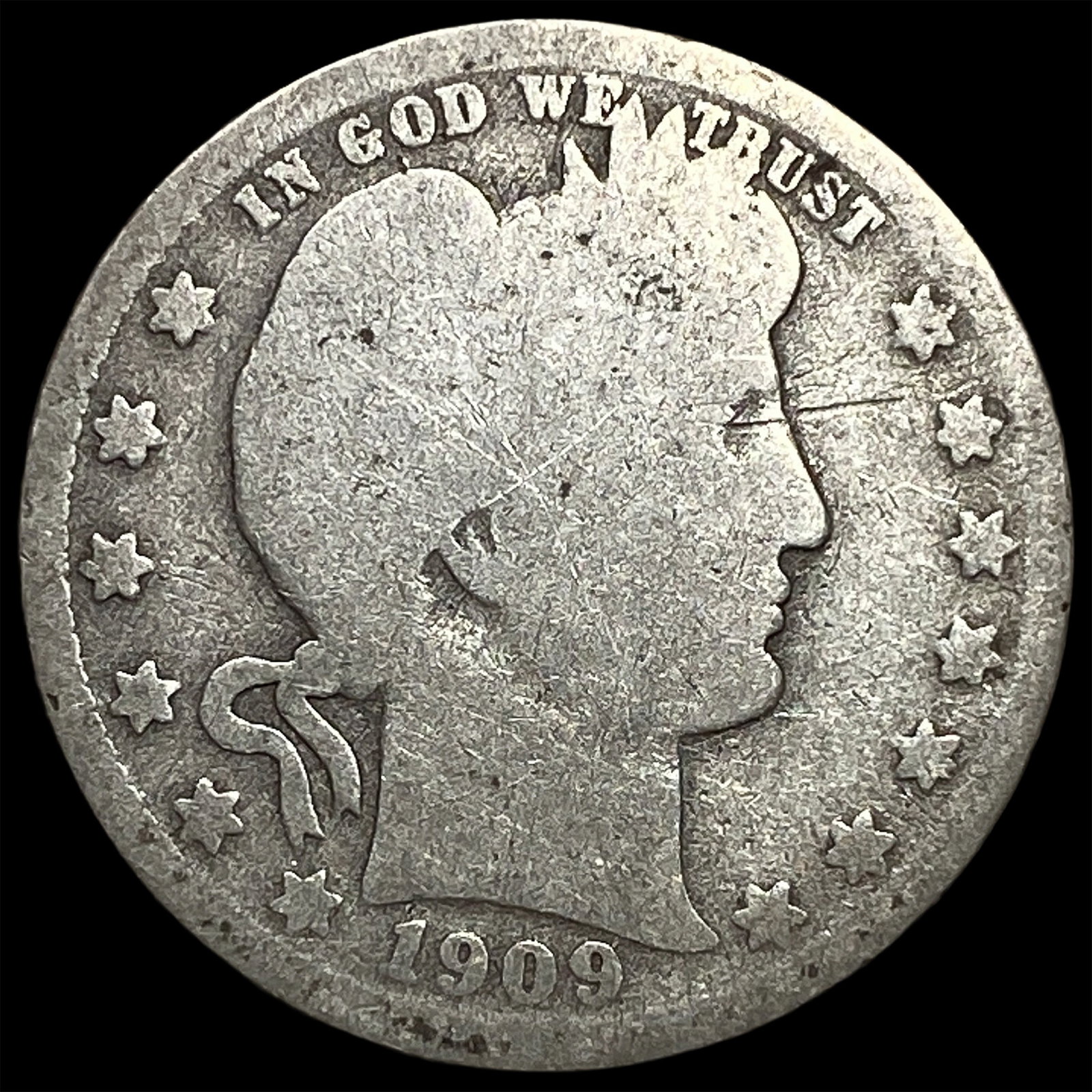 1909-O Silver Barber Quarter LIGHTLY CIRCULATED: 1909-O Silver Barber Quarter LIGHTLY CIRCULATED