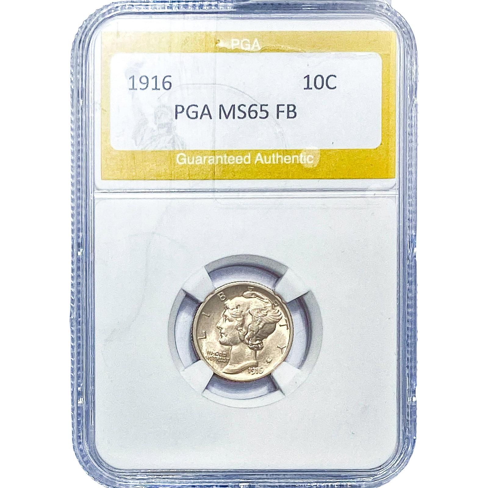 1916 Mercury Silver Dime PGA MS65FB: 1916 Mercury Silver Dime PGA MS65FB