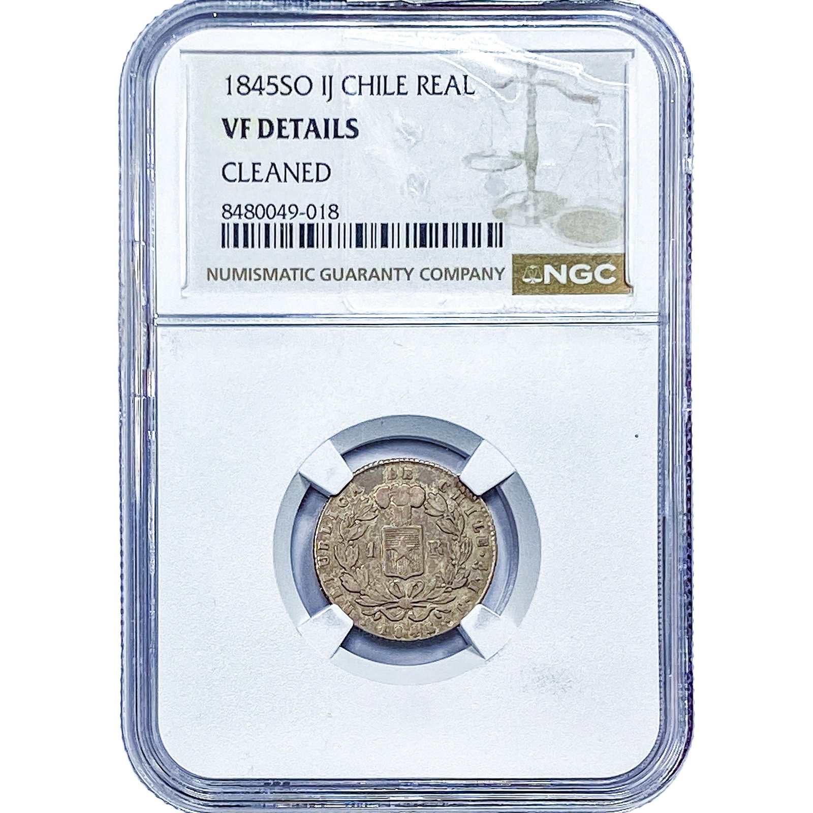 1845 Chile Silver Real NGC VF Details (1 of 2)