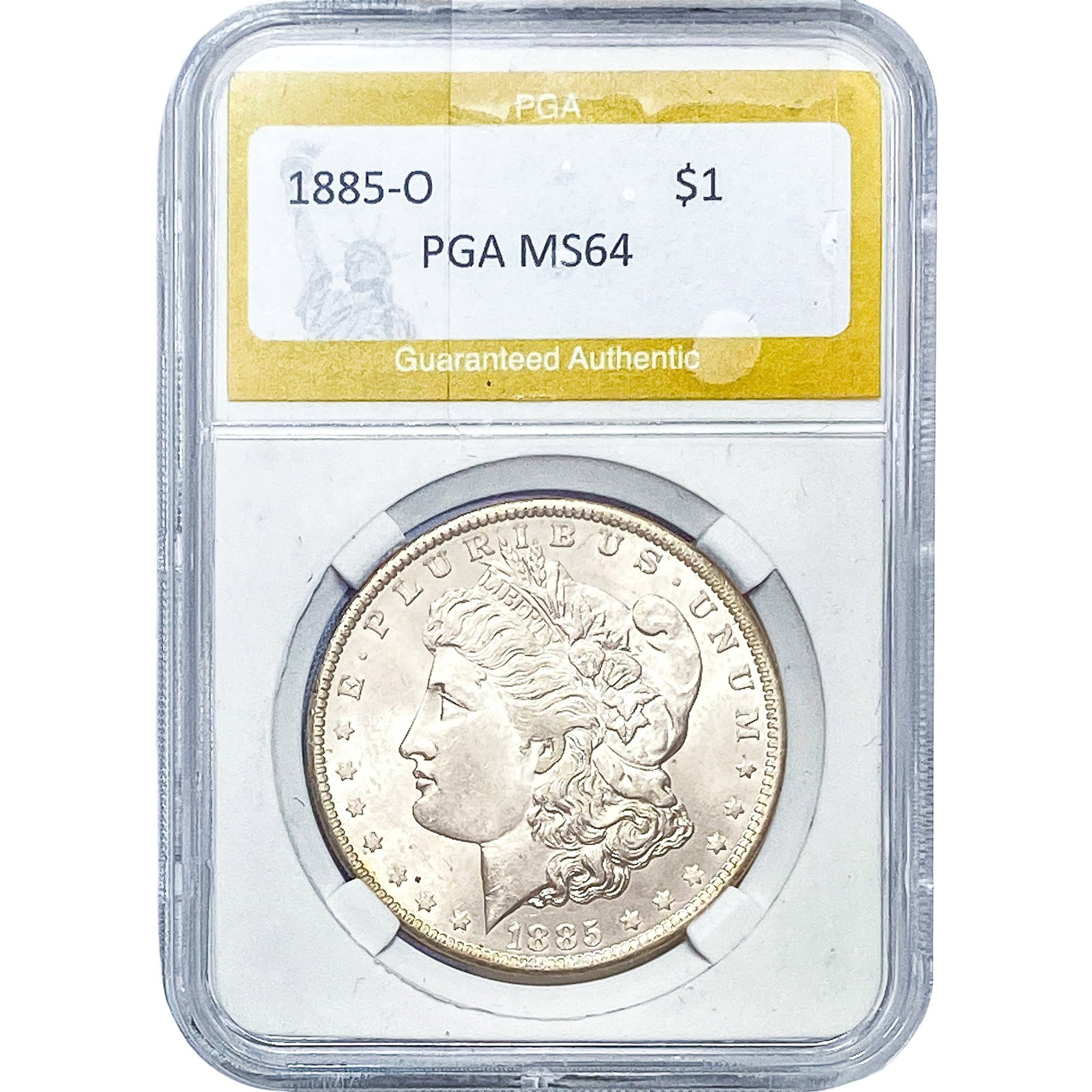 1885-O Morgan Silver Dollar PGA MS64: 1885-O Morgan Silver Dollar PGA MS64