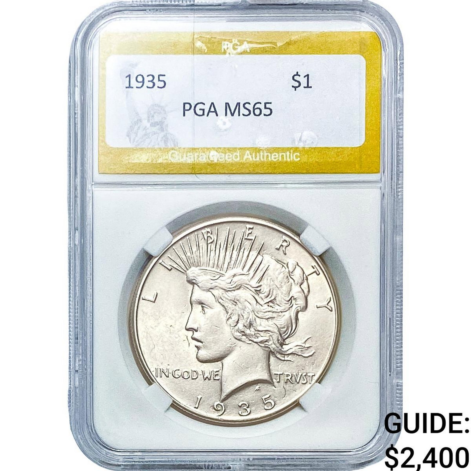 1935 Silver Peace Dollar PGA MS65: 1935 Silver Peace Dollar PGA MS65