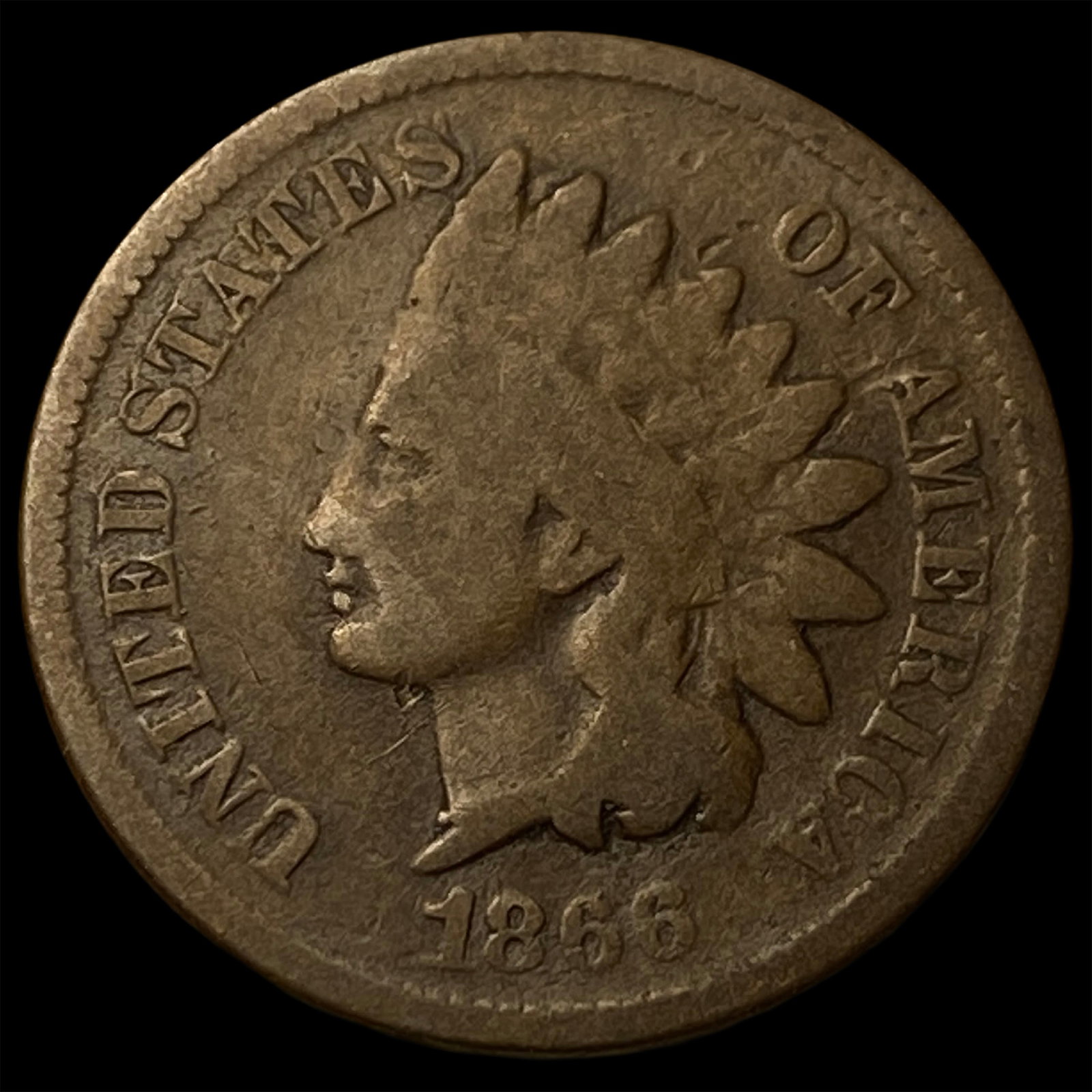 1866 Indian Head Cent LIGHTLY CIRCULATED (1 of 2)