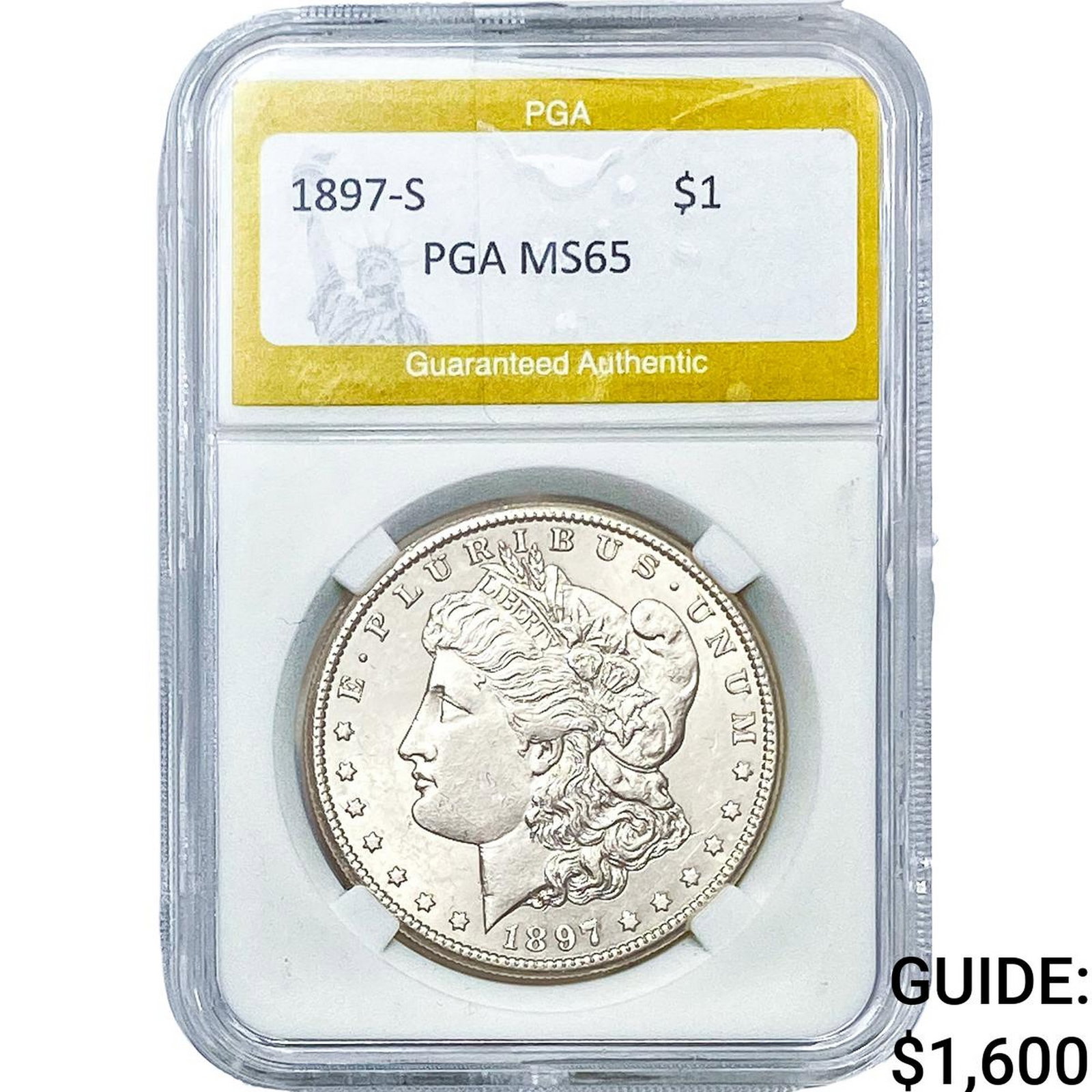 1897-S Morgan Silver Dollar PGA MS65: 1897-S Morgan Silver Dollar PGA MS65