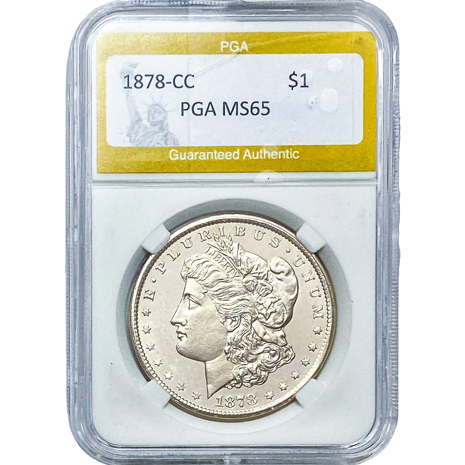 1878-CC Morgan Silver Dollar PGA MS65: 1878-CC Morgan Silver Dollar PGA MS65