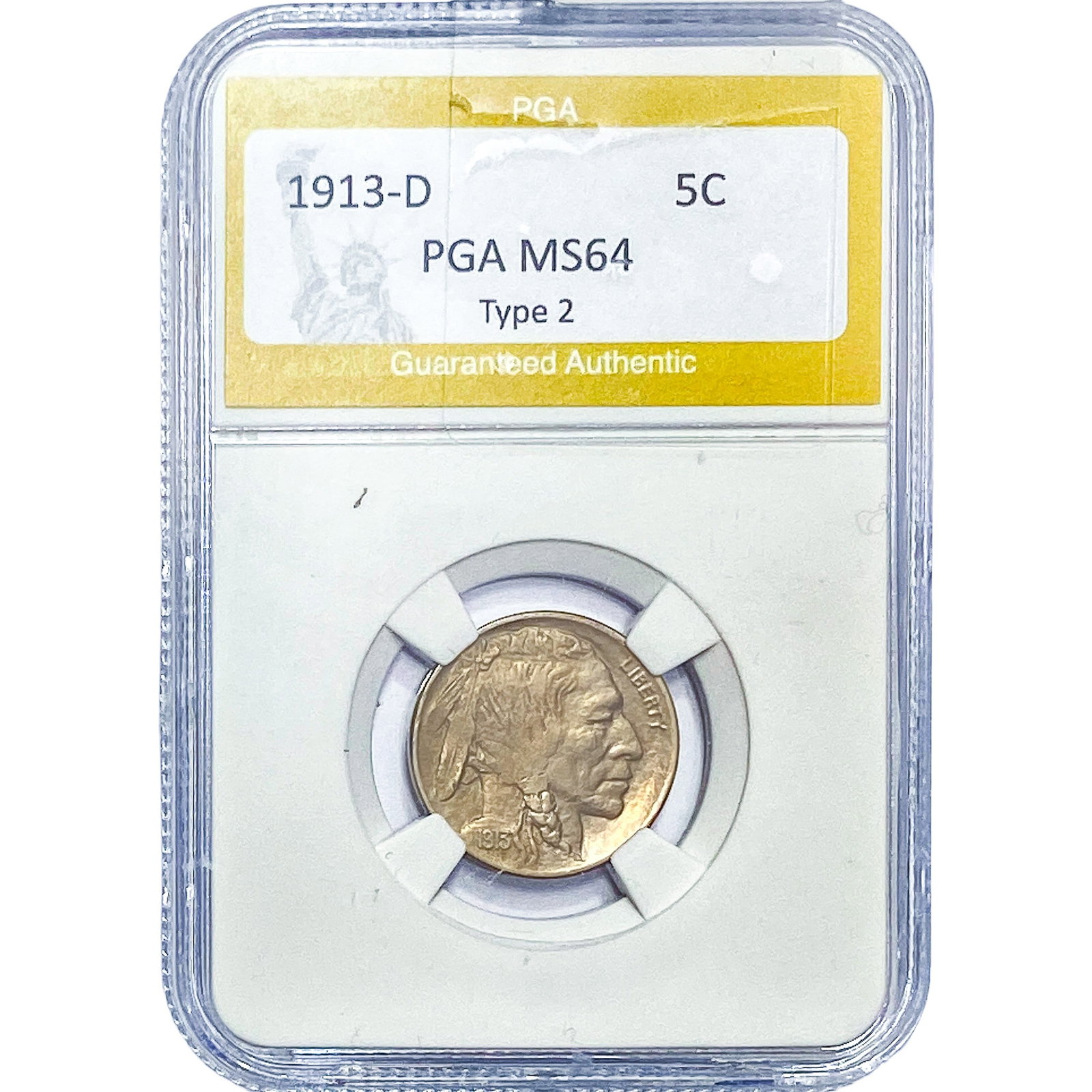 1913-D Buffalo Nickel PGA MS64 Type 2 (1 of 2)