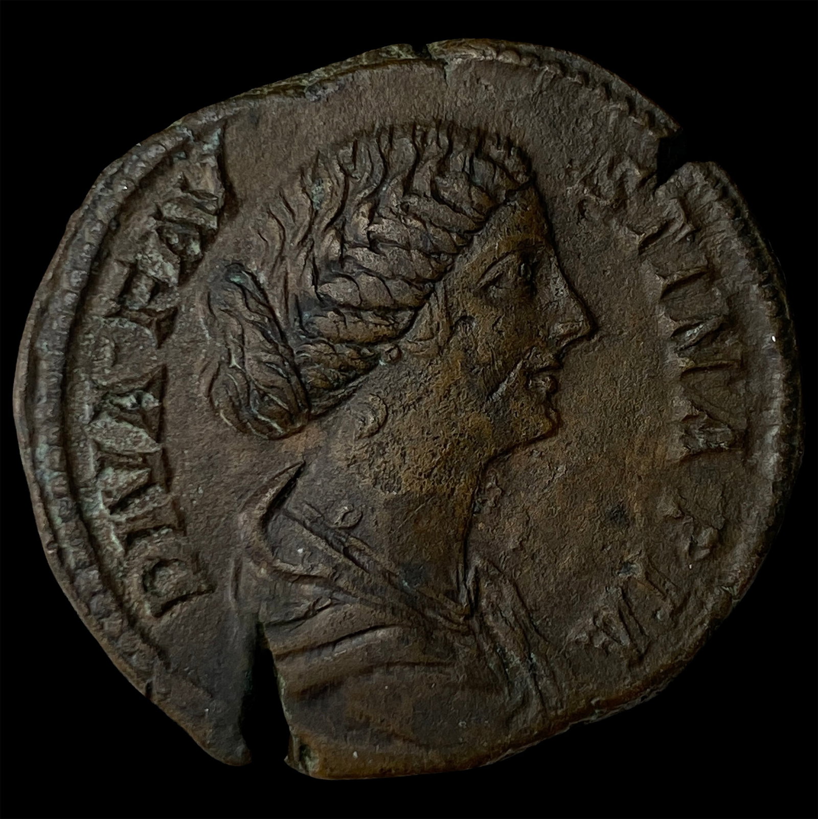 Roman 176-180 Diva Faustina II Bronze Sestertius CLOSELY UNCIRCULATED (1 of 2)