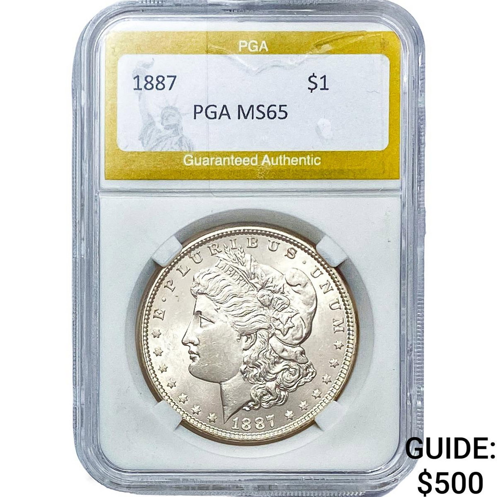 1887 Morgan Silver Dollar PGA MS65: 1887 Morgan Silver Dollar PGA MS65