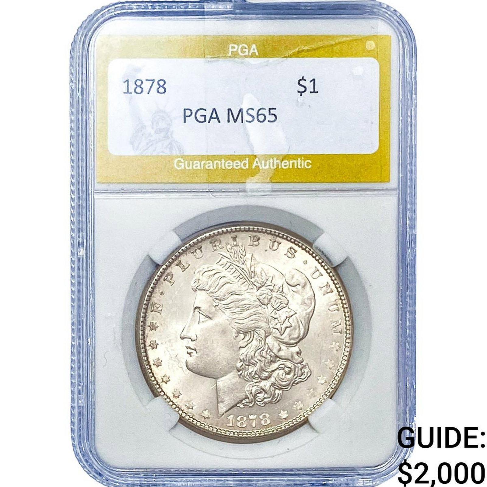 1878 Morgan Silver Dollar PGA MS65: 1878 Morgan Silver Dollar PGA MS65