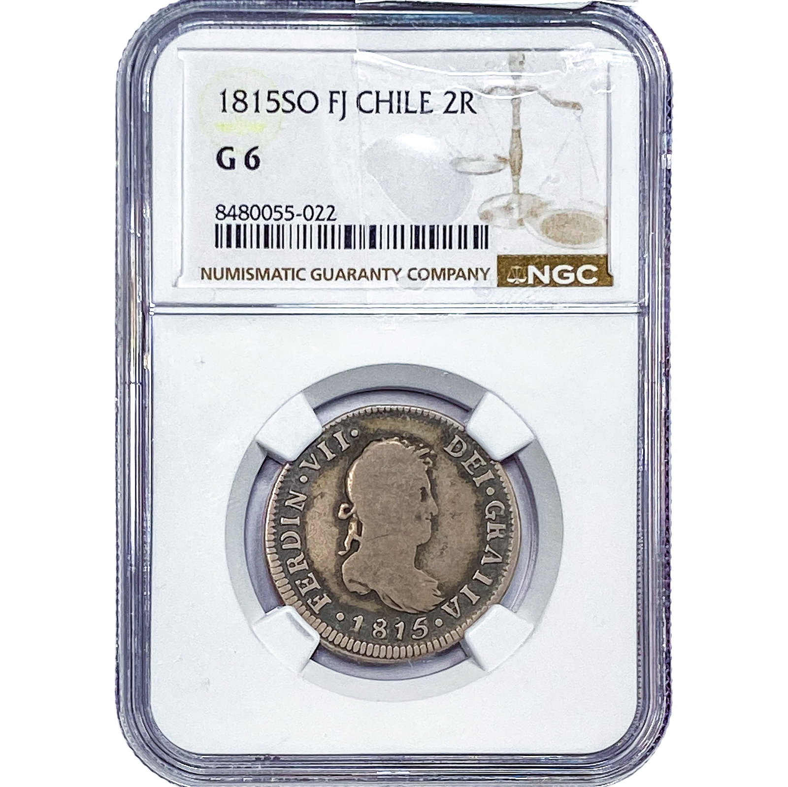 1815 Colonial Spain Silver 2 Reales NGC G6 (1 of 2)