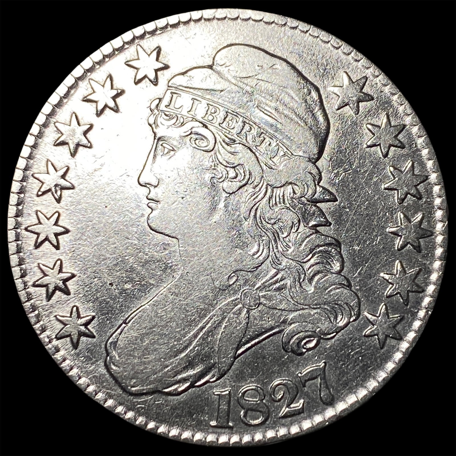 1827 Capped Bust Half Dollar ABOUT UNCIRCULATED: 1827 Capped Bust Half Dollar ABOUT UNCIRCULATED