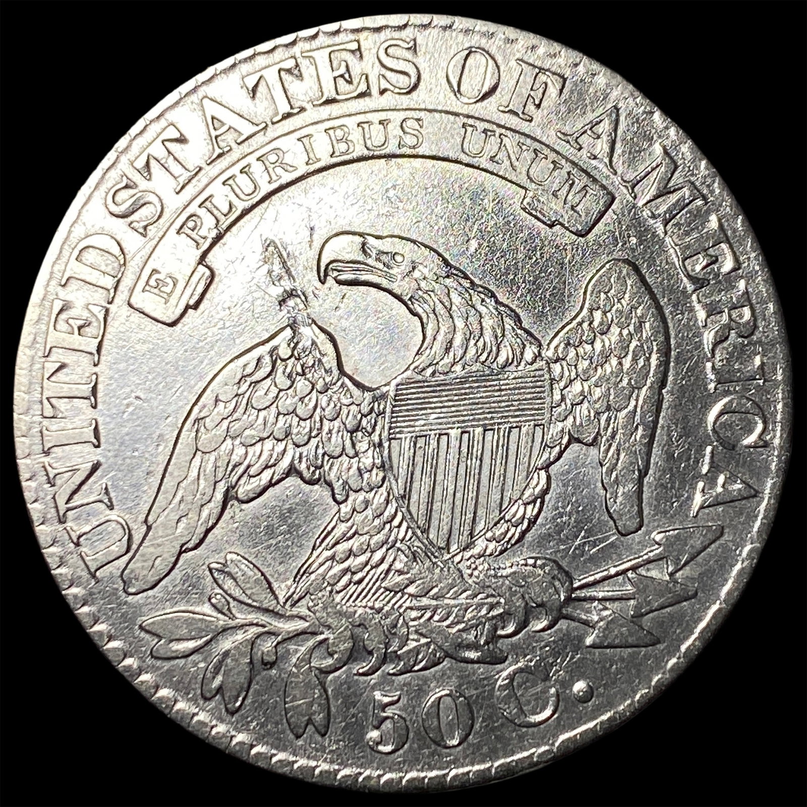 1827 Capped Bust Half Dollar ABOUT UNCIRCULATED - 2