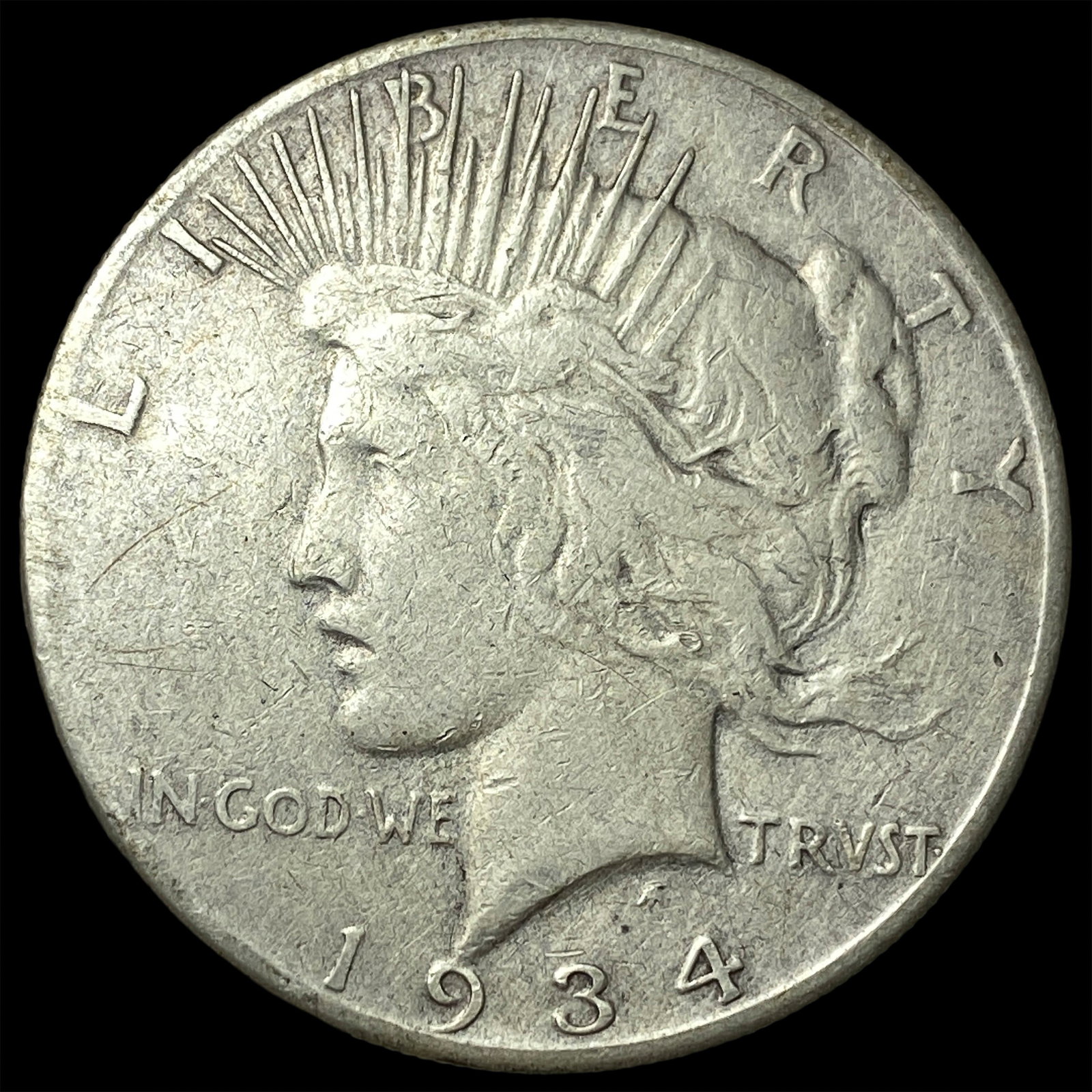 1934-S Peace Silver Dollar CLOSELY UNCIRCULATED: 1934-S Peace Silver Dollar CLOSELY UNCIRCULATED