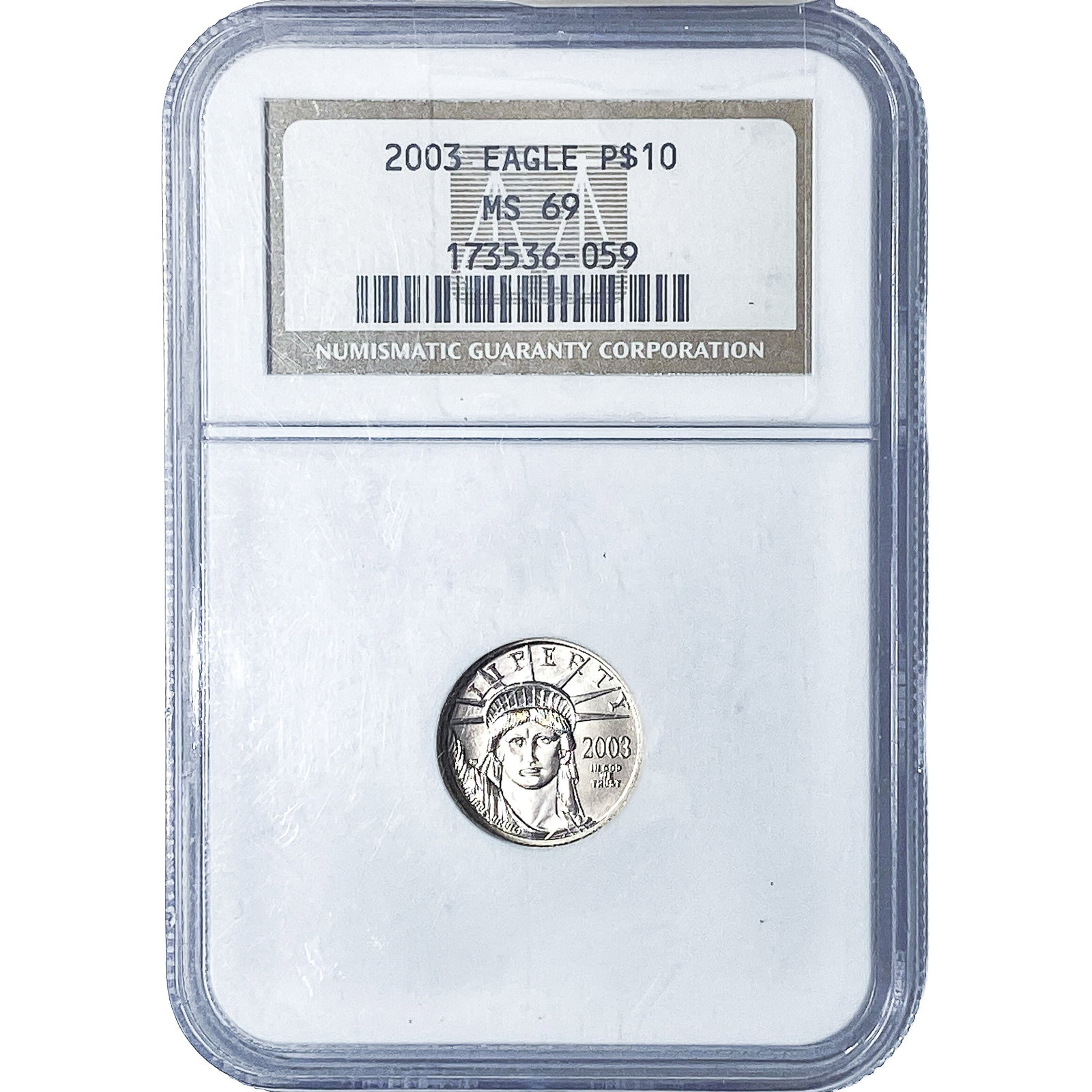 2003 Platinum $10 Eagle 1/10oz NGC MS69 (1 of 2)