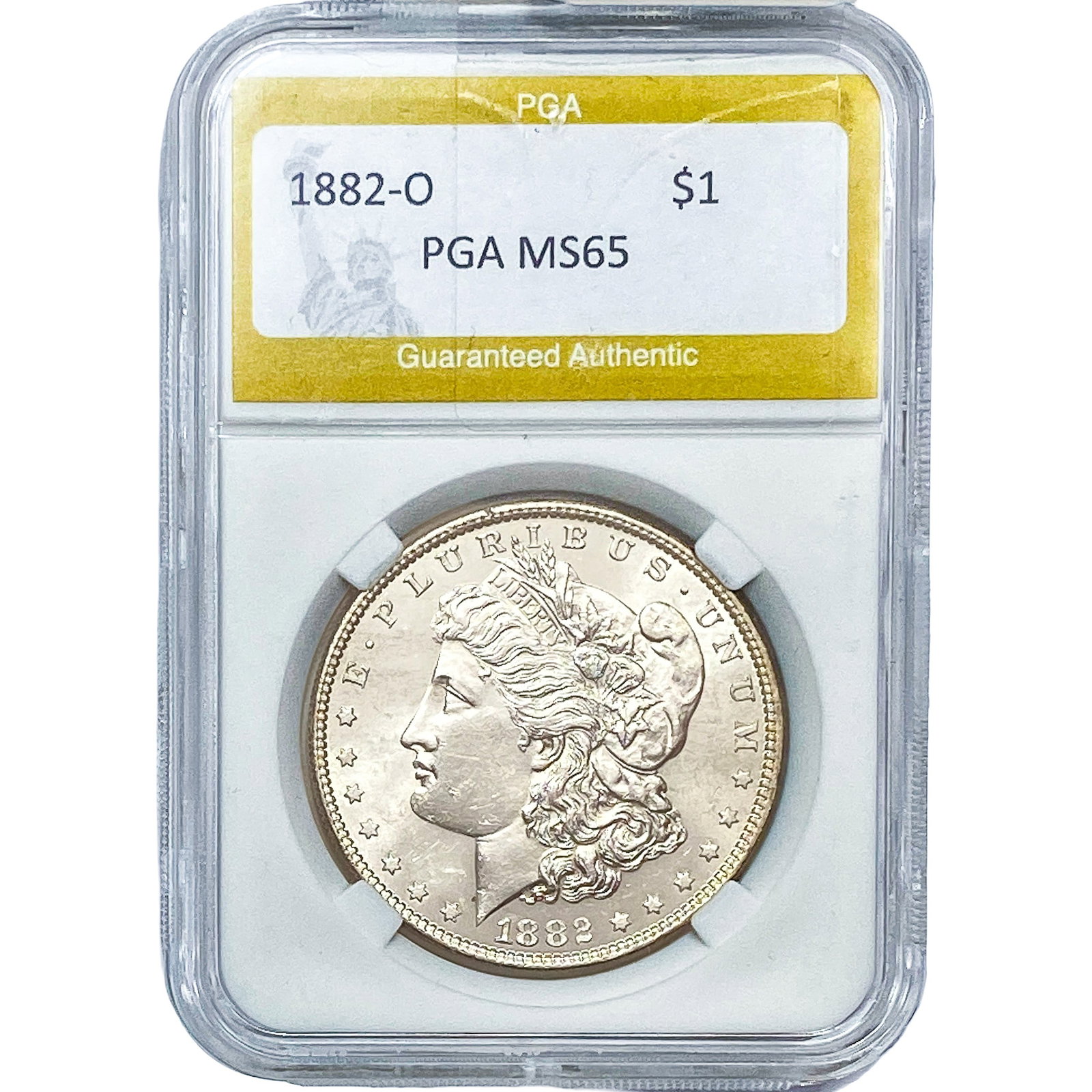 1882-O Morgan Silver Dollar PGA MS65: 1882-O Morgan Silver Dollar PGA MS65