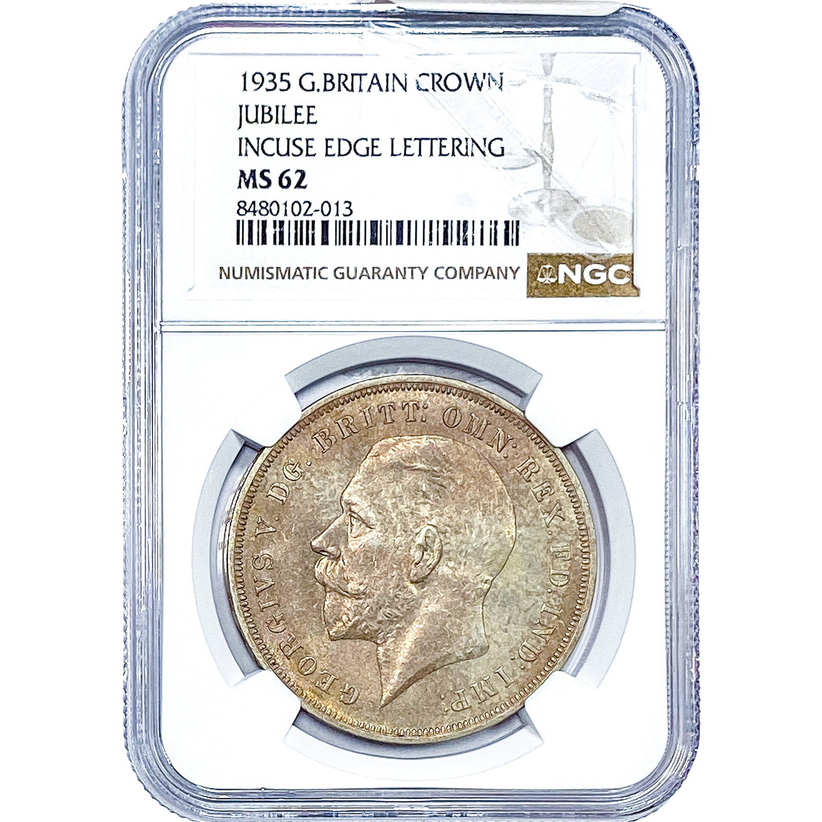 1935 Great Britain Silver Jubilee Crown NGC MS62: 1935 Great Britain Silver Jubilee Crown NGC MS62