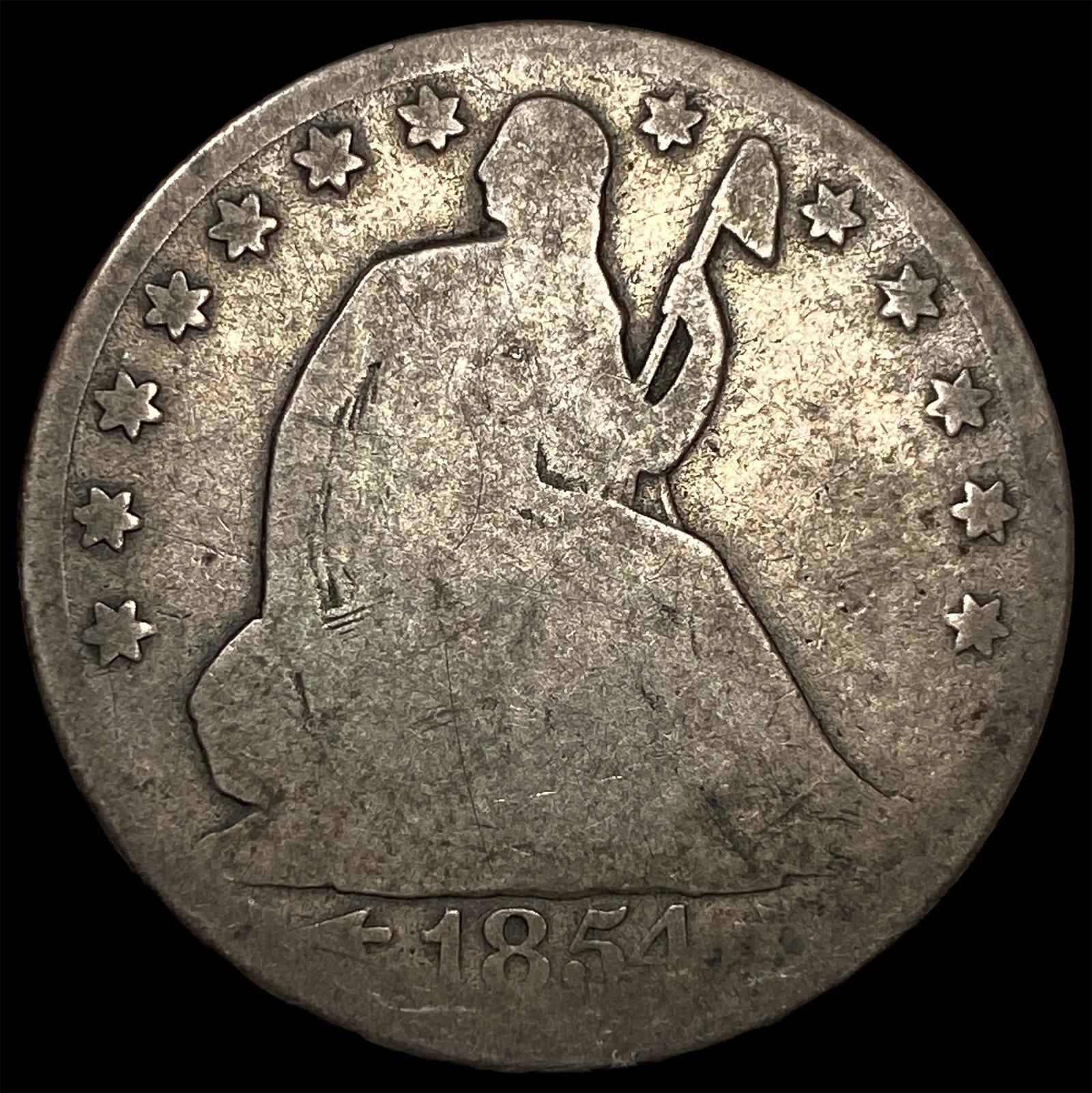 1854-O Arrows Seated Liberty Half Dollar NICELY CIRCULATED: 1854-O Arrows Seated Liberty Half Dollar NICELY CIRCULATED