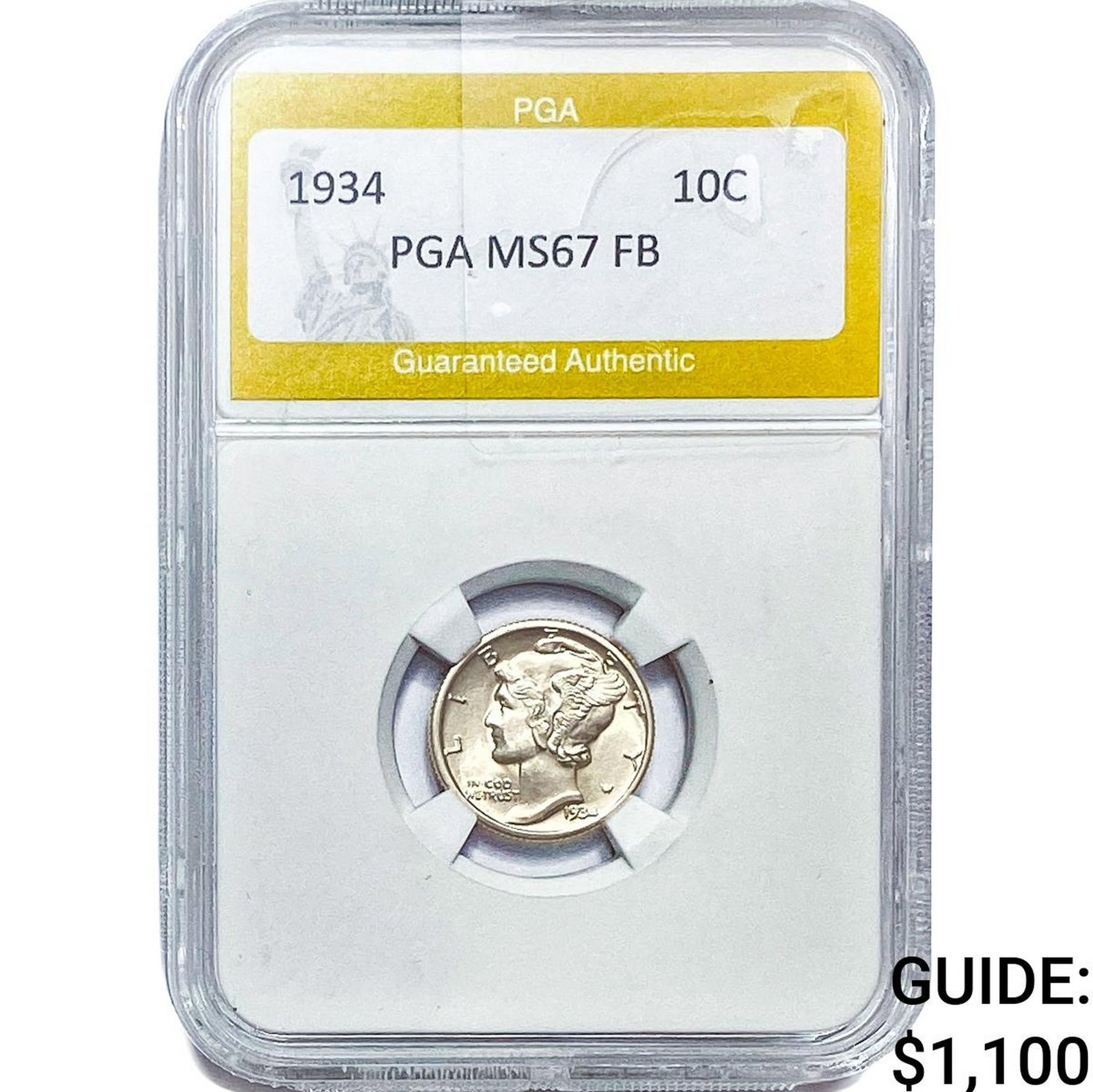1934 Mercury Silver Dime PGA MS67FB: 1934 Mercury Silver Dime PGA MS67FB