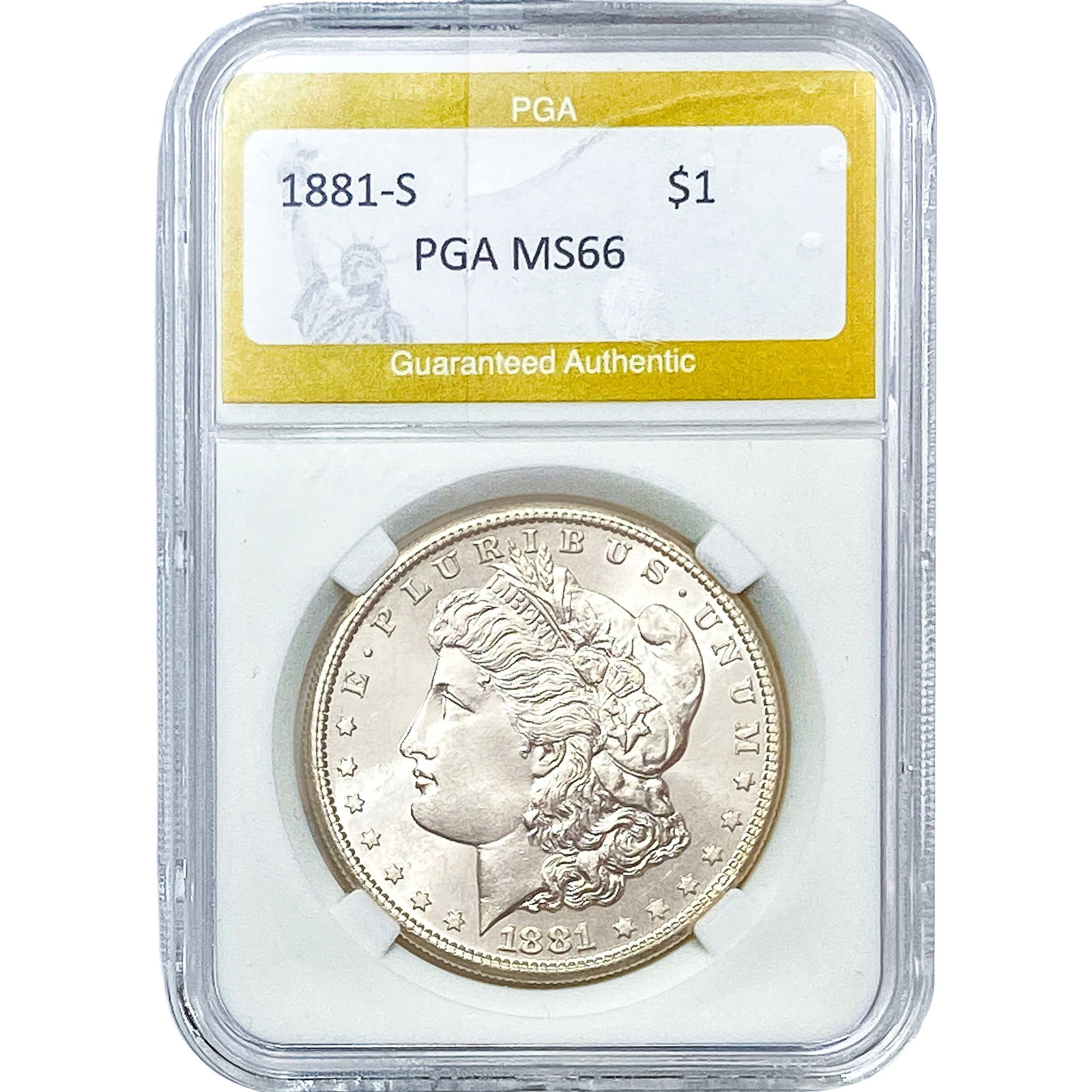 1881-S Morgan Silver Dollar PGA MS66: 1881-S Morgan Silver Dollar PGA MS66