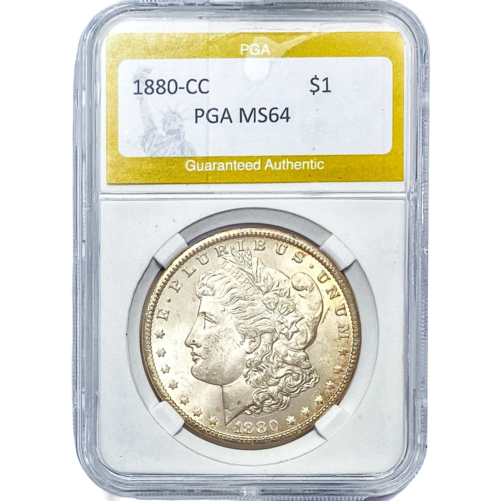 1880-CC Morgan Silver Dollar PGA MS64: 1880-CC Morgan Silver Dollar PGA MS64
