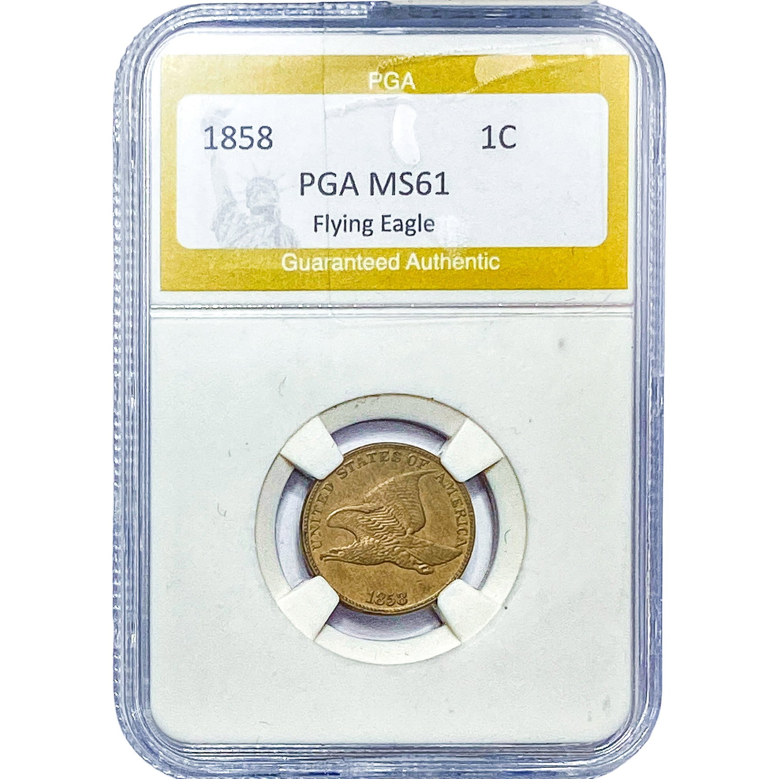 1858 Flying Eagle Cent PGA MS61 Flying Eagle (1 of 2)