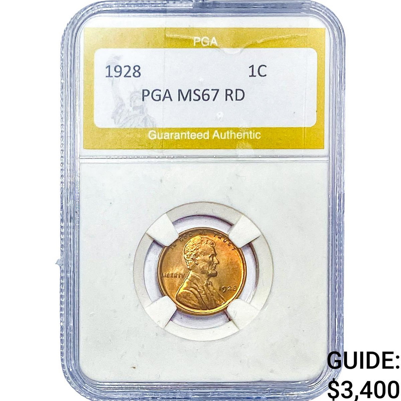 1928 Wheat Cent PGA MS67RD: 1928 Wheat Cent PGA MS67RD