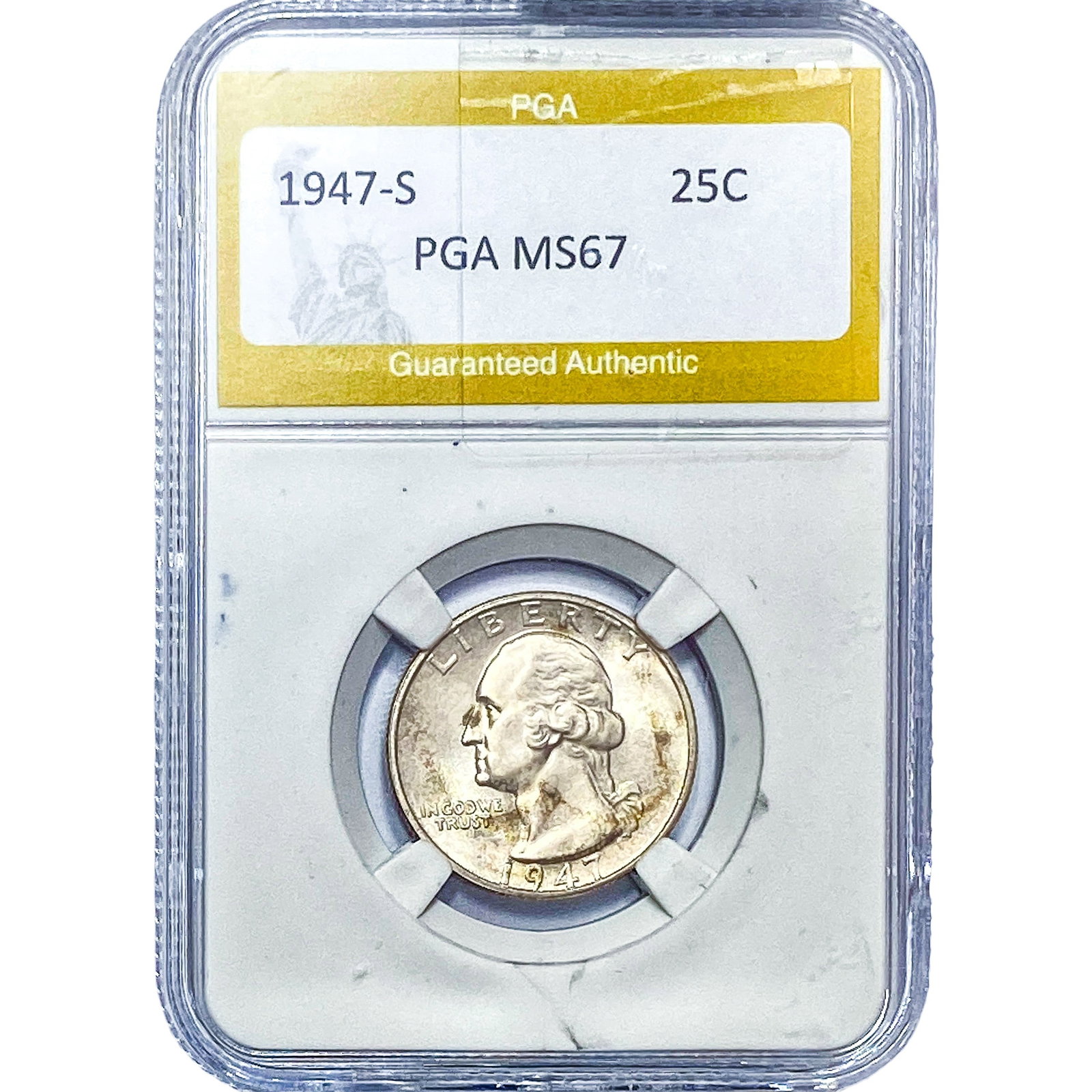 1947-S Washington Silver Quarter PGA MS67: 1947-S Washington Silver Quarter PGA MS67